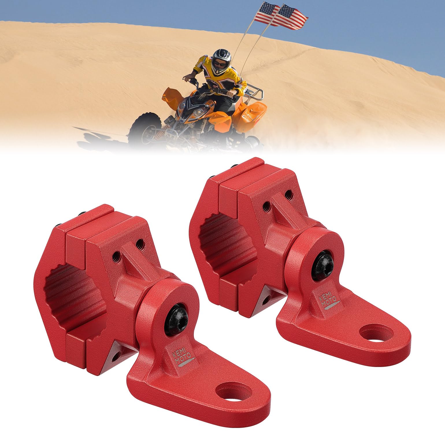 ATV/ UTV Whip Light / Flag Mounting Bracket for 7/8"-9/8" Handlebar Rack Bars - Image 13