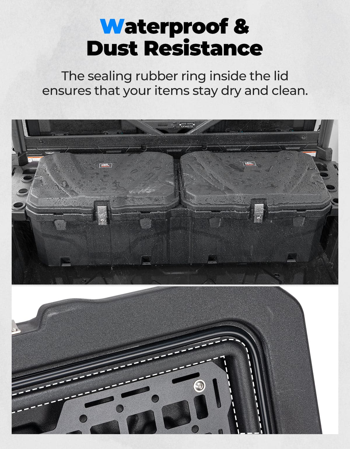 110L/29Gal UTV Bed Storage Box For CFMOTO Uforce 1000 | 1000XL| U10 - Image 5