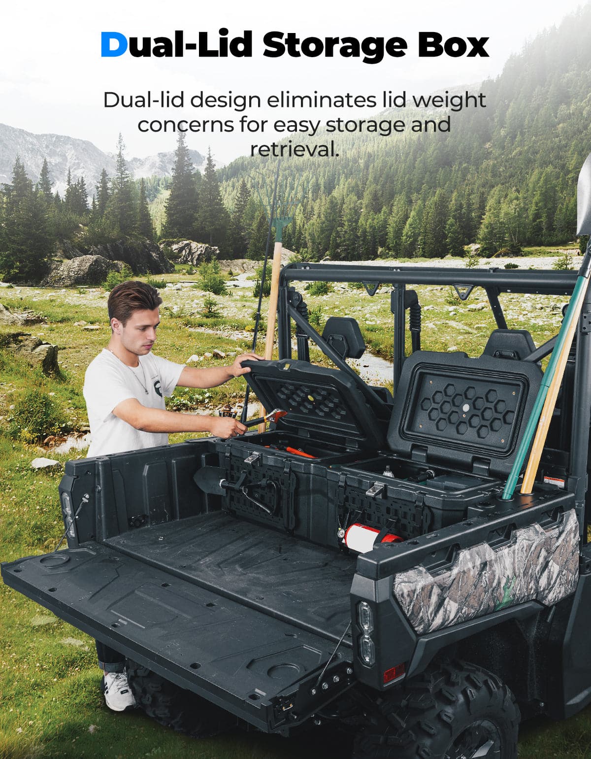 110L/29Gal UTV Bed Storage Box For CFMOTO Uforce 1000 | 1000XL| U10 - Image 6