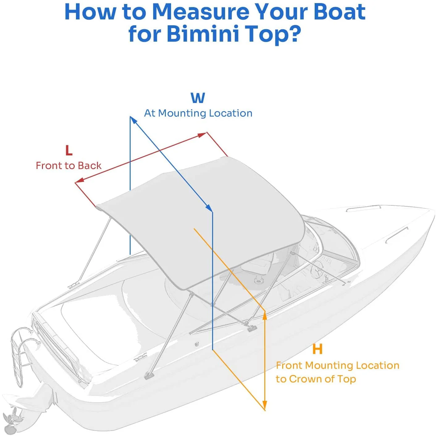 3 Bow Bimini Top for Boat - Image 5