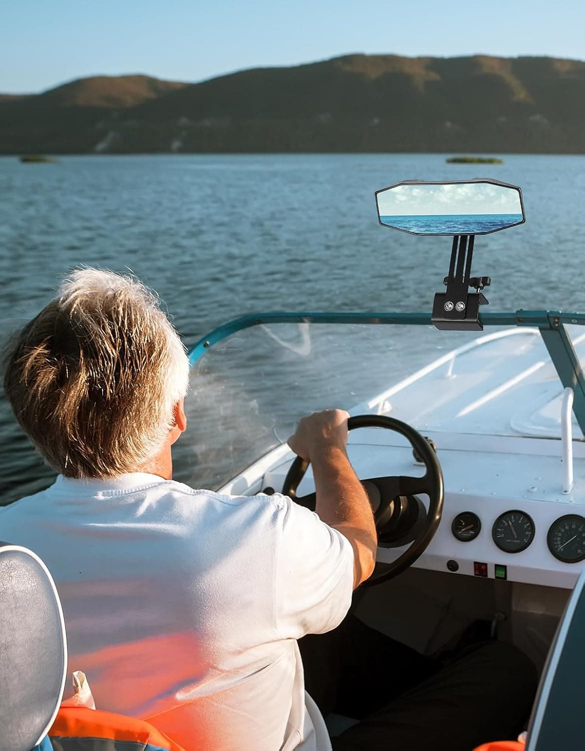 Boat Rear View Mirror 4.5"x8" for Boat Ski Boat Water Skiing Fishing - Image 8