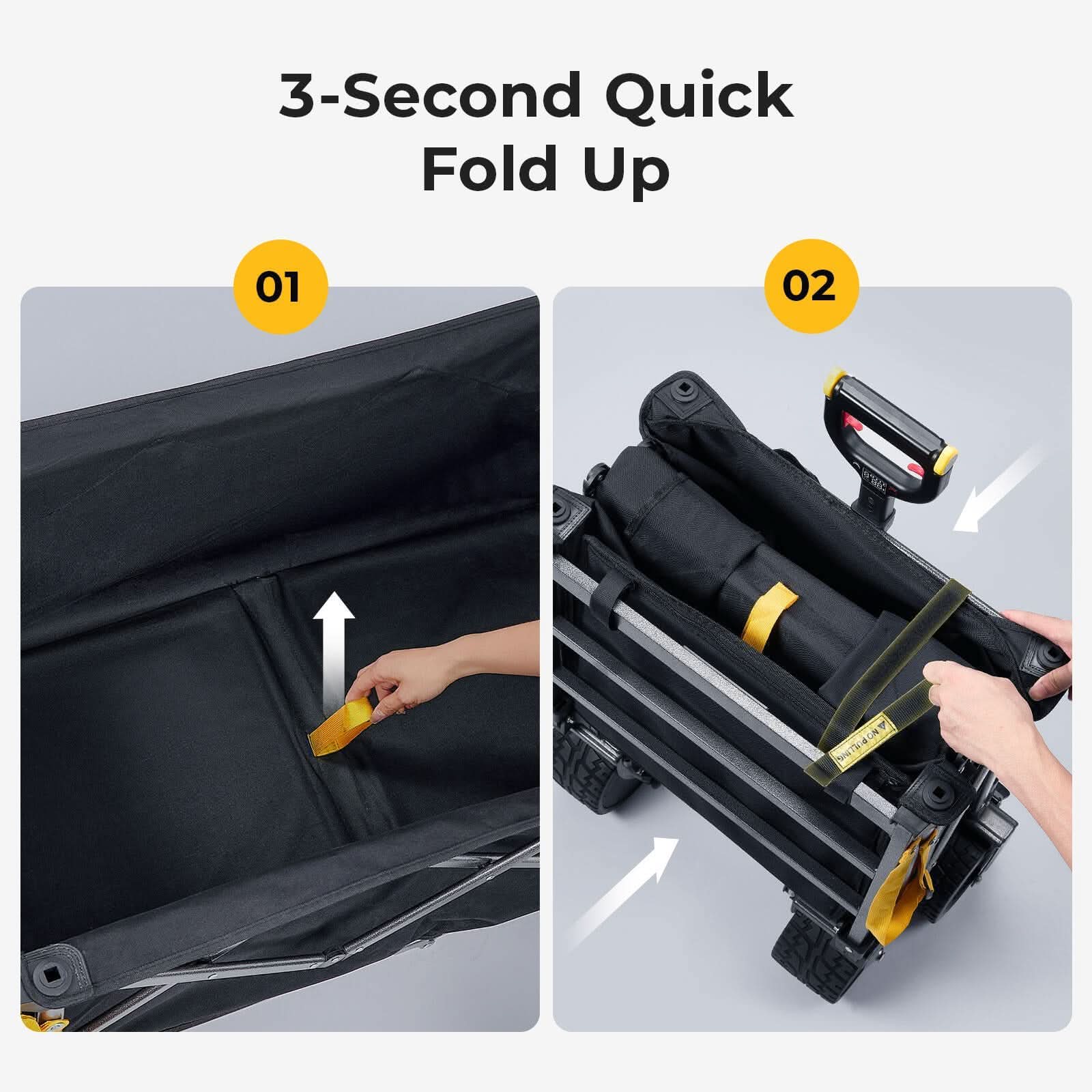 BougeRV Electric Foldable Utility Camping Wagon with Power Bank - Image 3