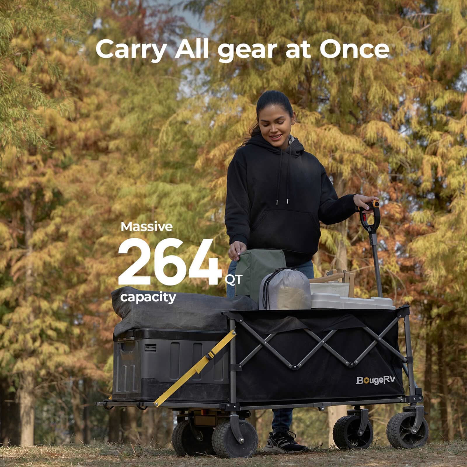 BougeRV Electric Foldable Utility Camping Wagon with Power Bank - Image 6