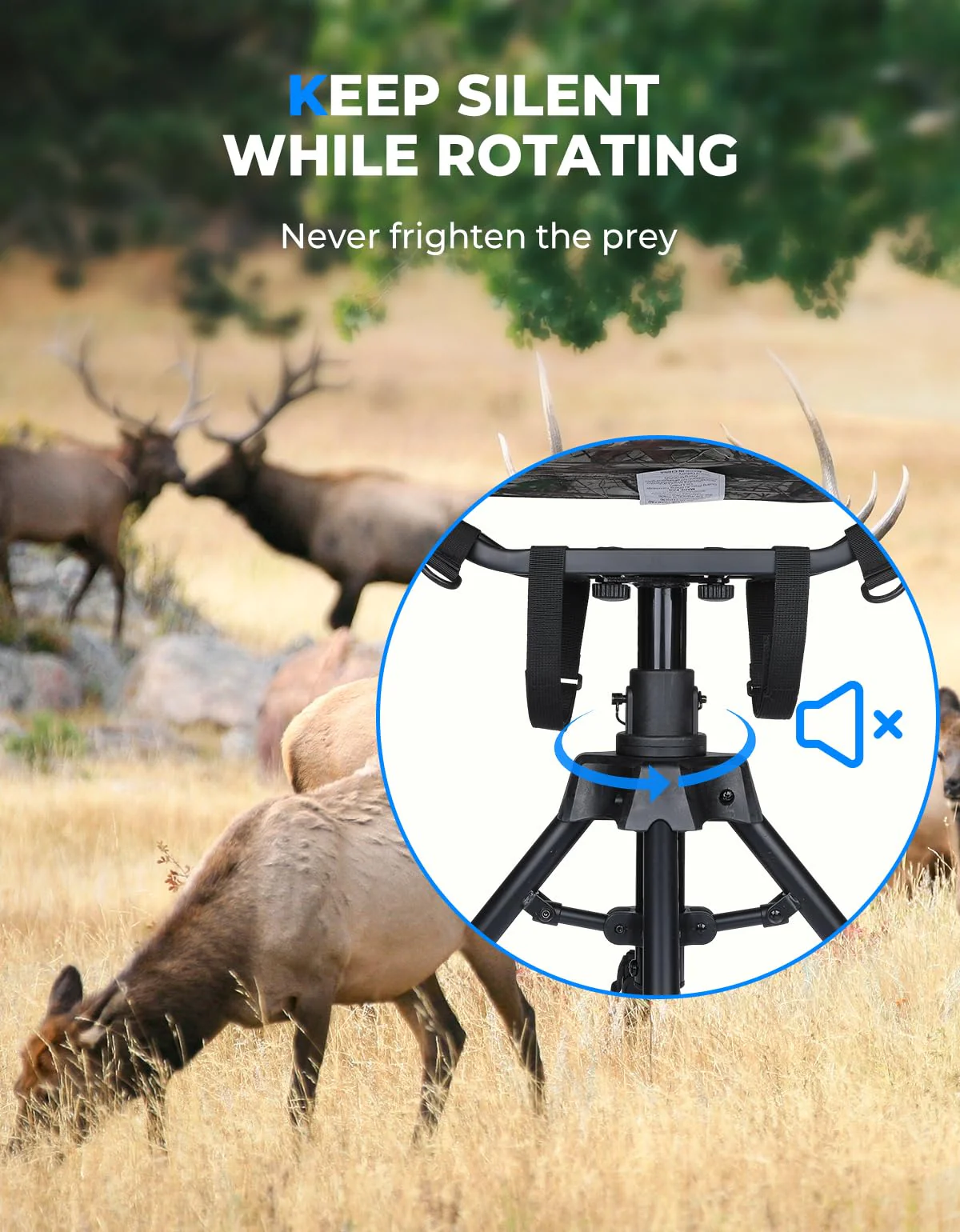 Camo 360 Degree Silent Swivel Blind Hunting Chair - Image 2