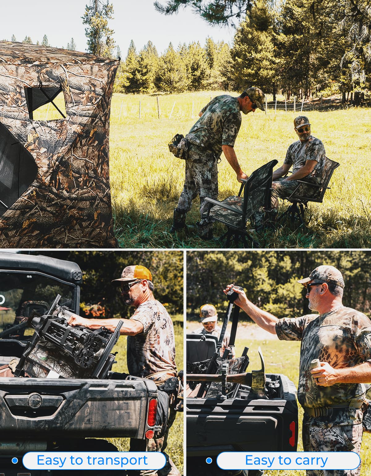 Camo 360 Degree Silent Swivel Blind Hunting Chair - Image 7