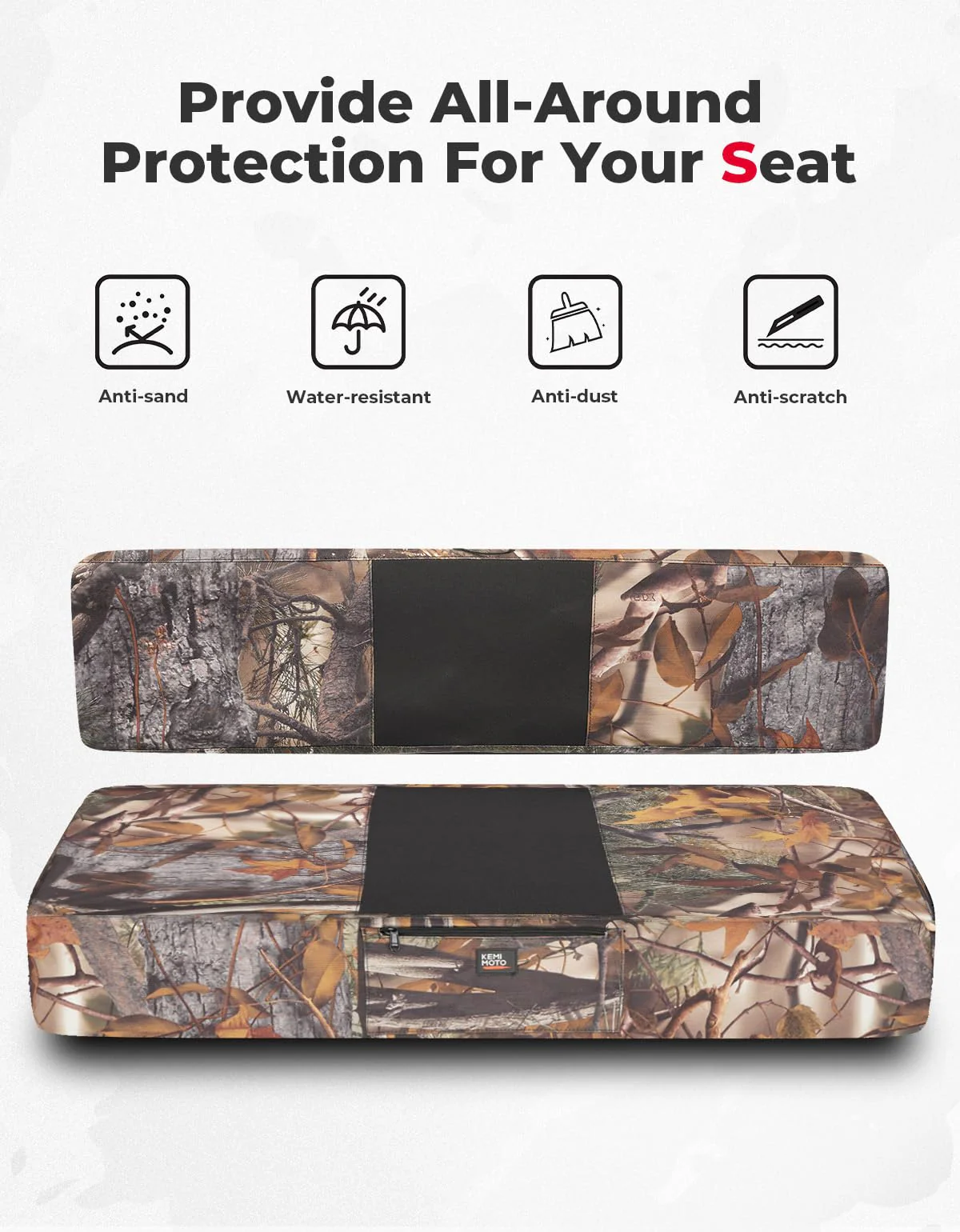 Camo Bench Seat Cover for Kawasaki Mule 610 600 600D - Image 2