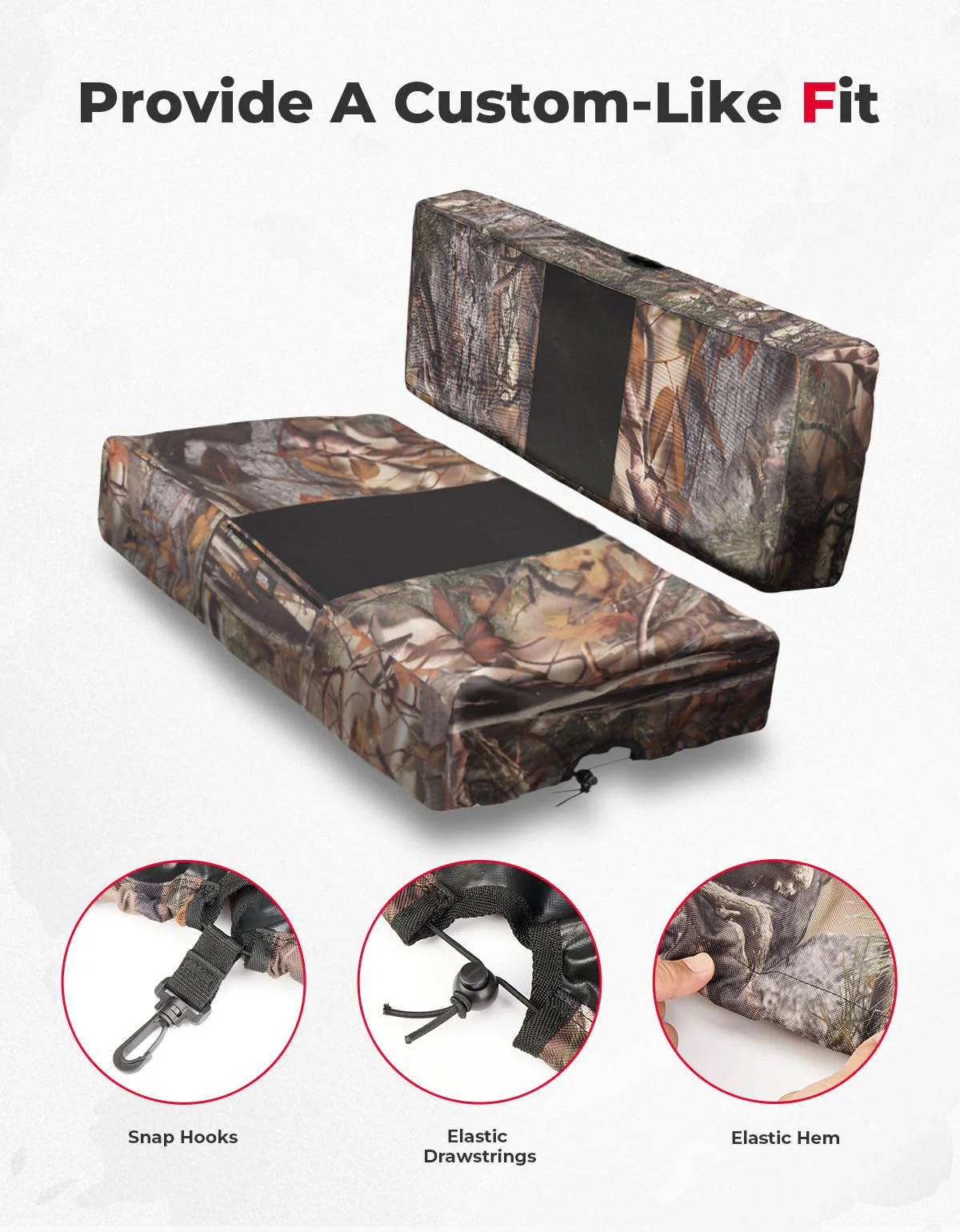Camo Bench Seat Cover for Kawasaki Mule 610 600 600D - Image 3