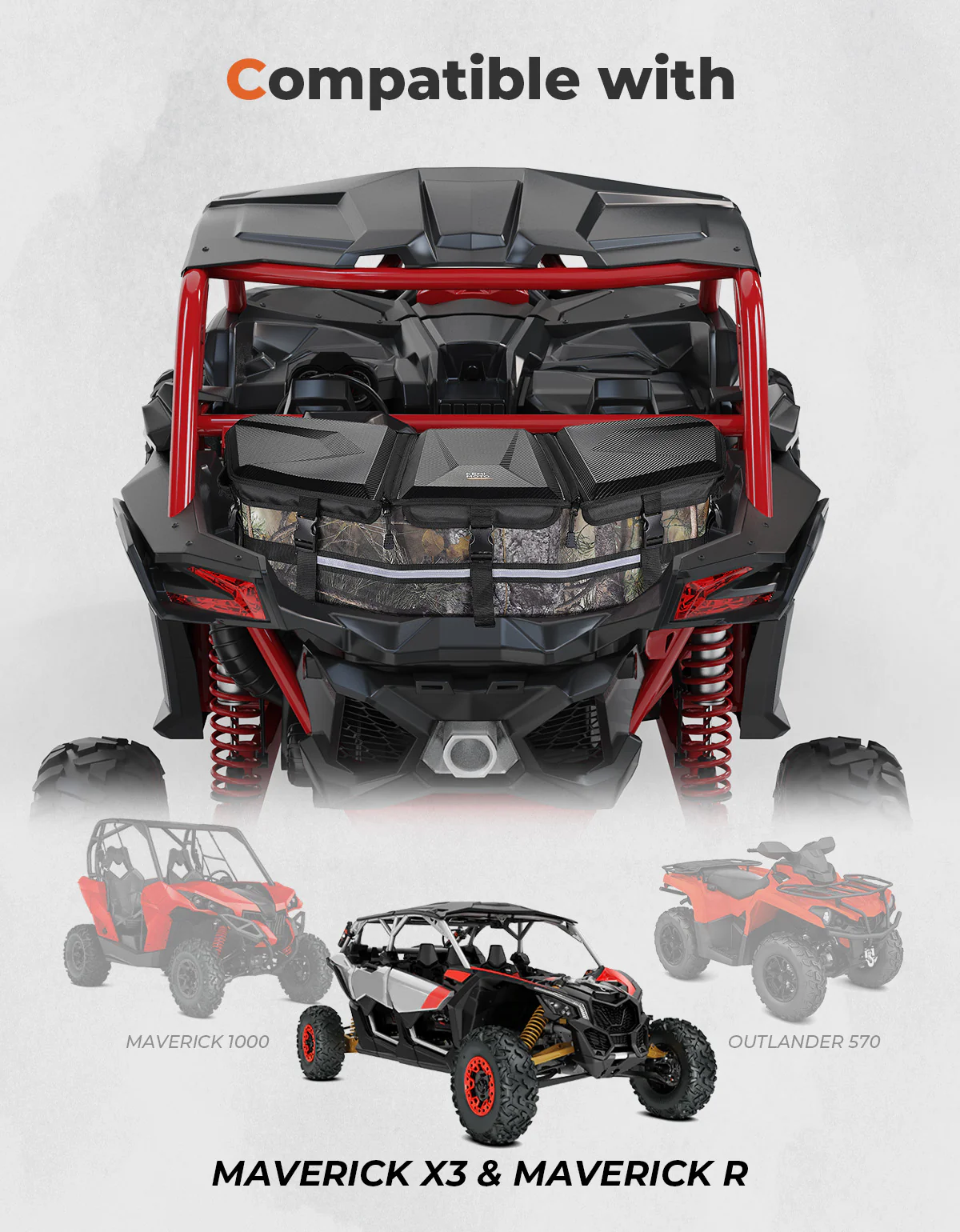 Camo Rear Storage Bag for Can-Am Maverick X3/MAX - Image 7