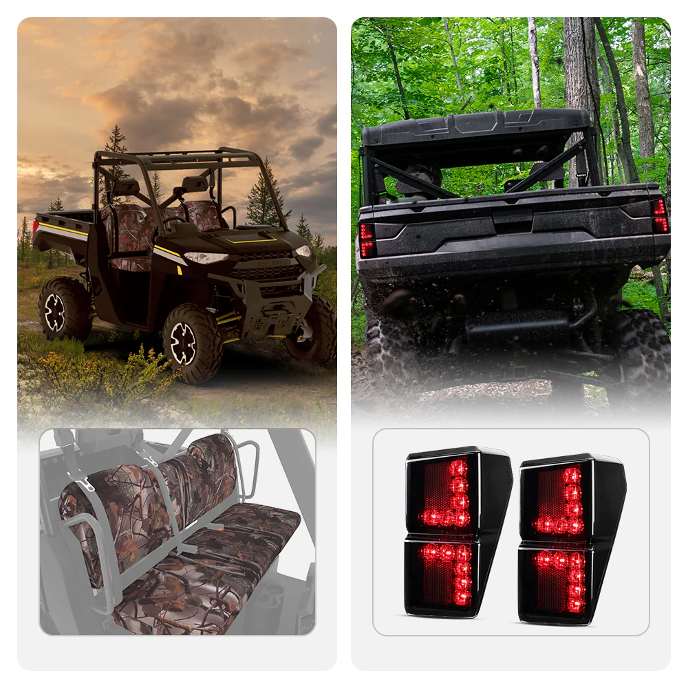 Camouflage Seat Cover & Tail Light for Polaris Ranger 2018-2026 - Image 4