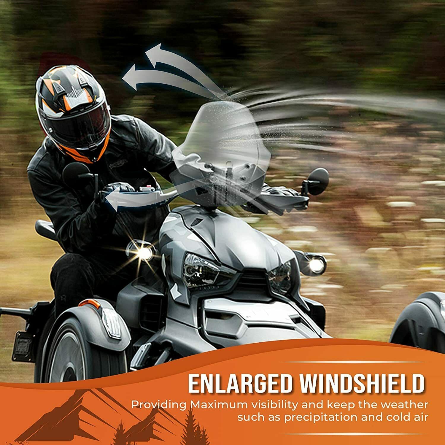 Sport Windshield for Can Am Ryker Rally 2018-2023 - Image 3
