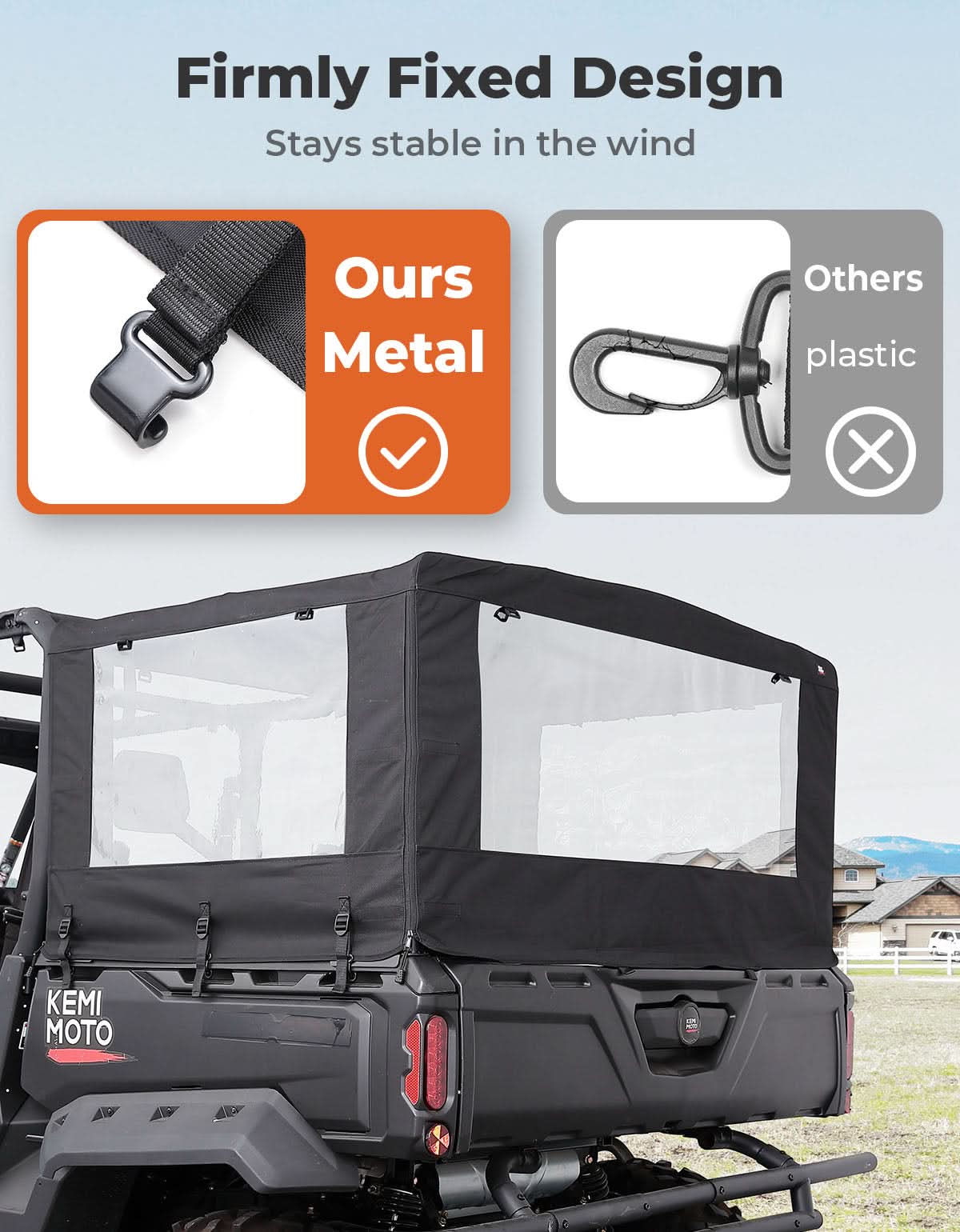 UTV Soft Cargo Camper Bed Cover for Can-Am Defender - Image 5
