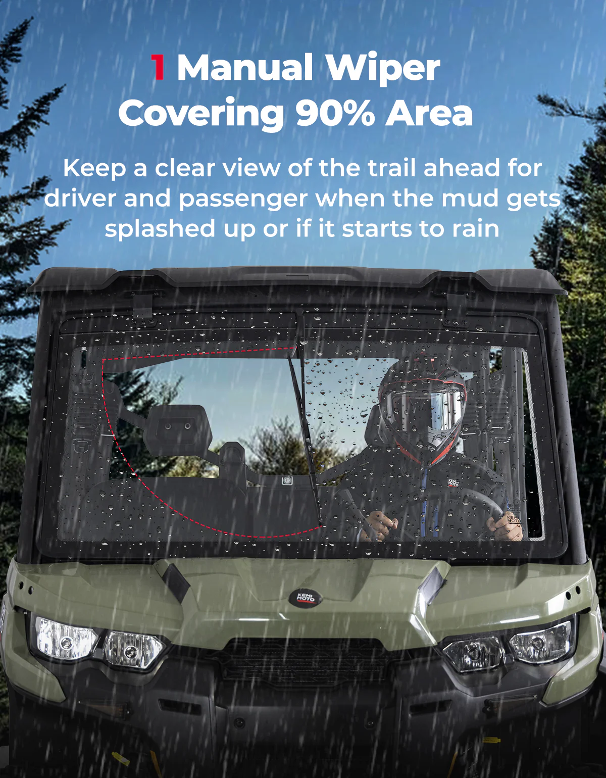 Can-Am Defender Glass Windshield with Manual Wipers (2016–2026) - Image 7