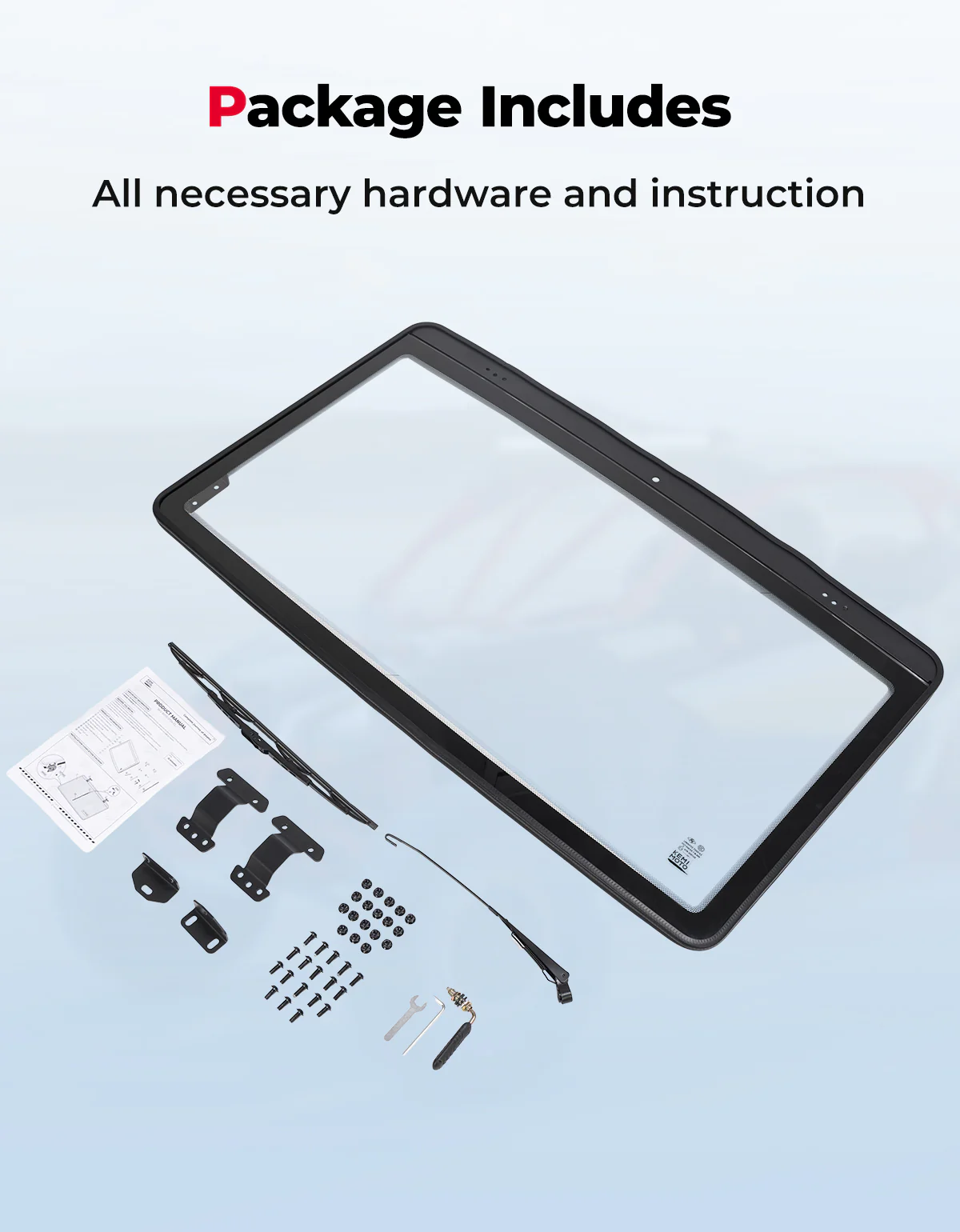 Can-Am Defender Glass Windshield with Manual Wipers (2016–2026) - Image 8