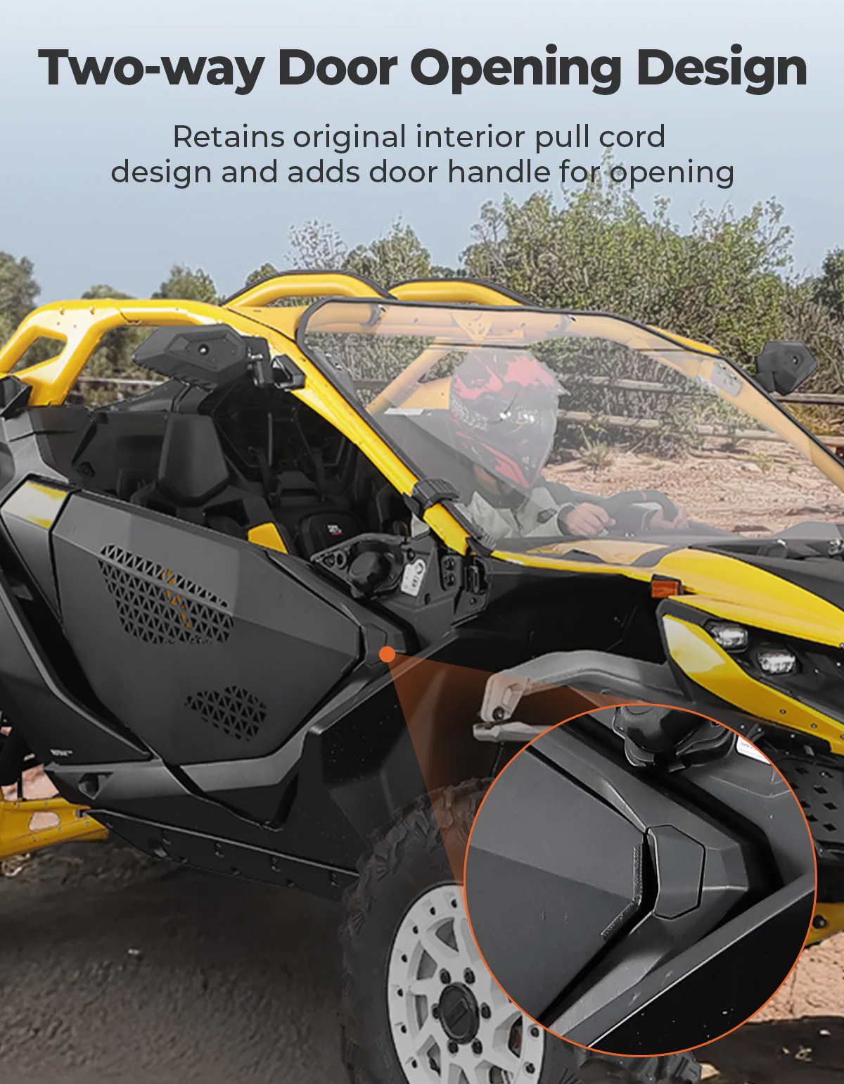 UTV Aluminum Half Door for Can-Am Maverick R 2024-2025 - Image 4
