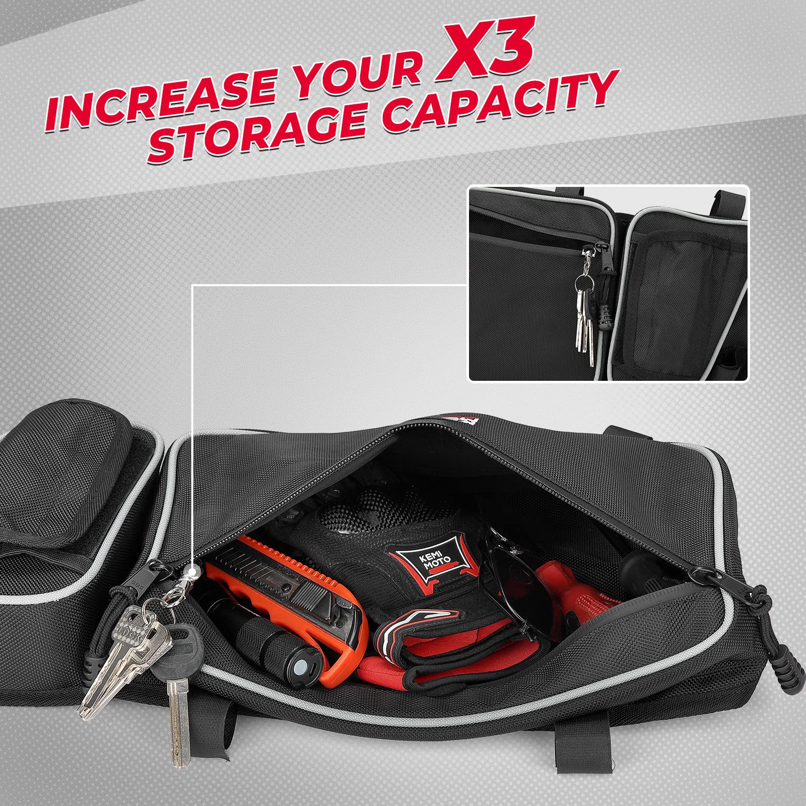 Storage Door Bags with Removable Knee Pad for Can Am Maverick X3 - Image 6