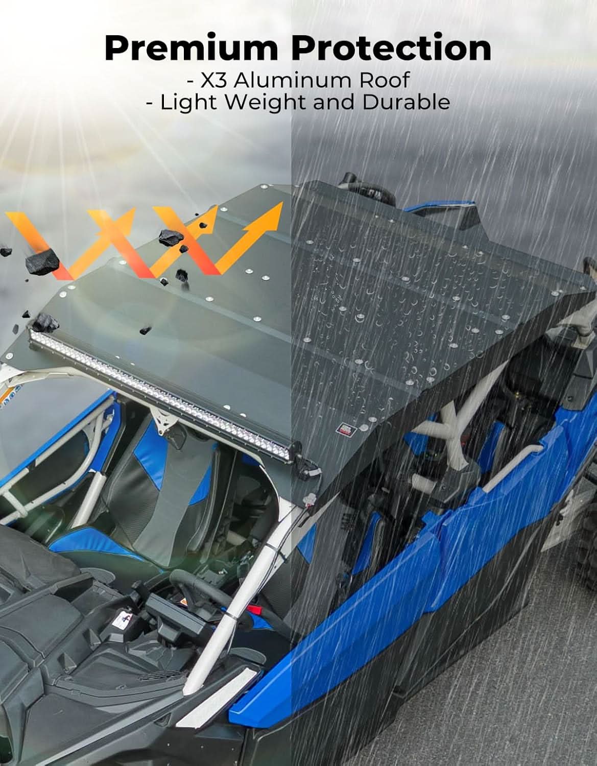 Aluminum Roof with LED Light Bar for Can-Am Maverick X3 MAX - Image 6