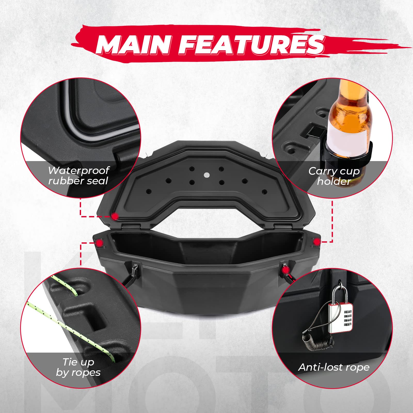 30L Rear Storage Box for Can-am X3/MAX Outlander - Image 5