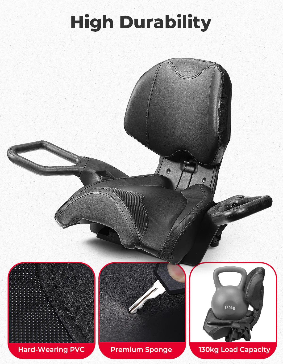 Can-Am Outlander MAX Passenger Rear Seat with Armrest (2012–2024) - Image 4