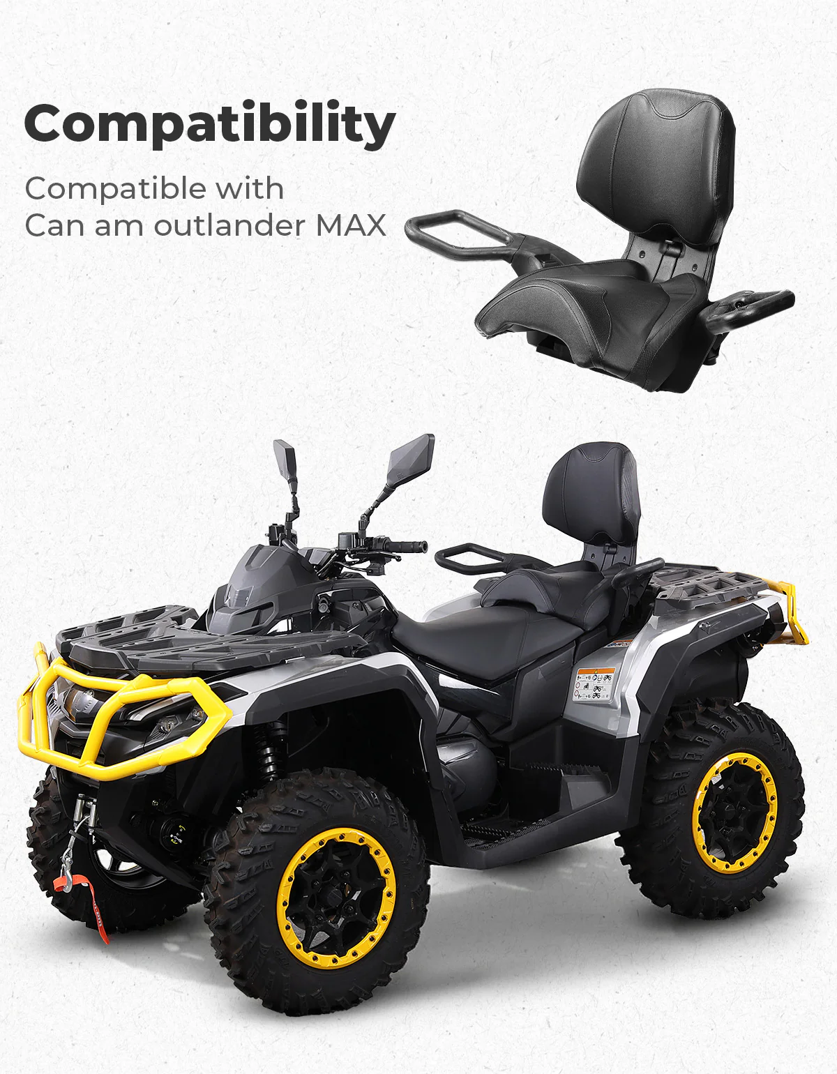 Can-Am Outlander MAX Passenger Rear Seat with Armrest (2012–2024) - Image 8