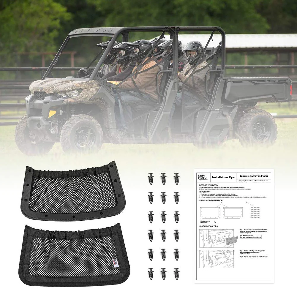 UTV Backrest Rear Storage Nets for Can Am Defender Max - Image 4