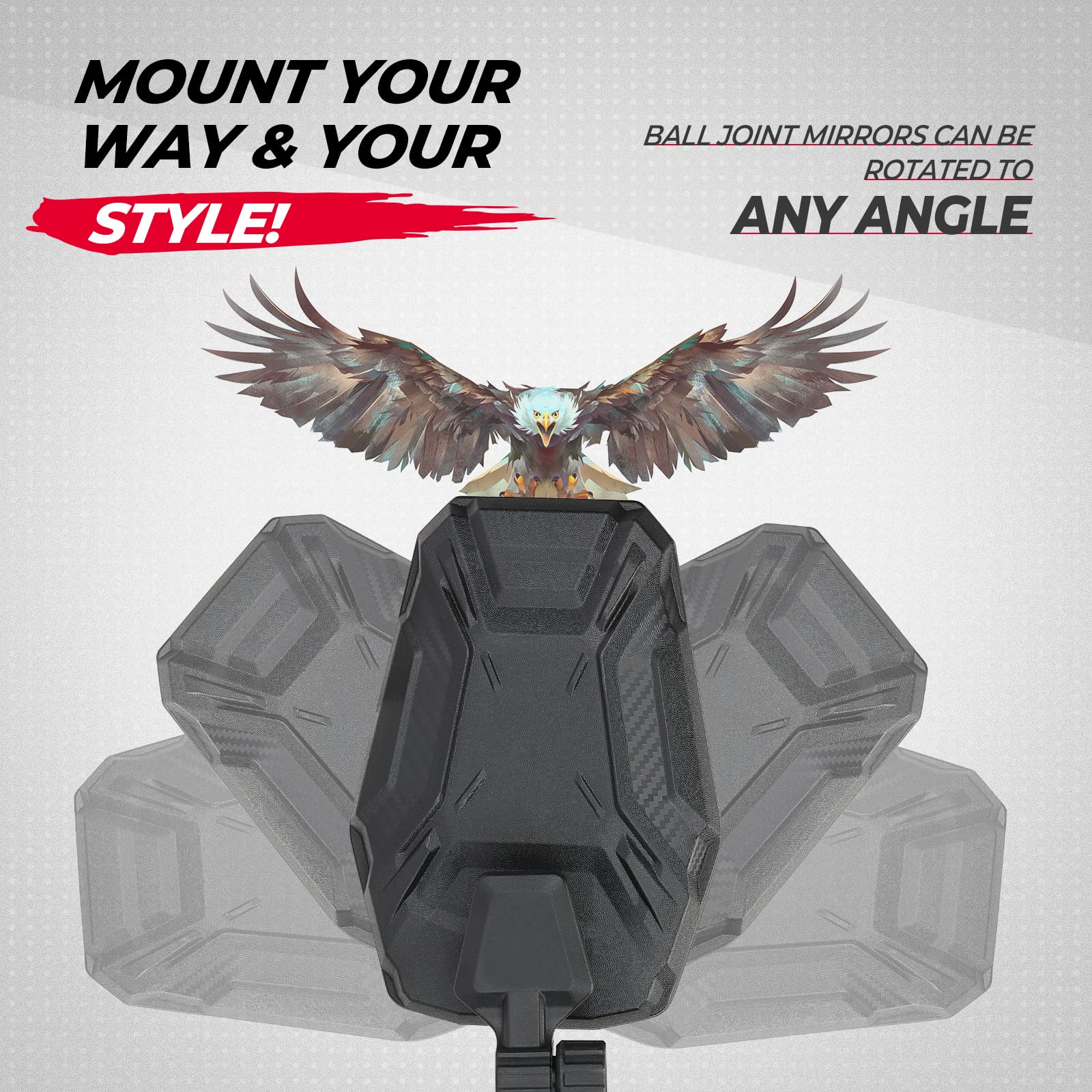UTV Side Mirrors for Polaris Ranger/ Can-Am Defender/ Maverick Trail - Image 3