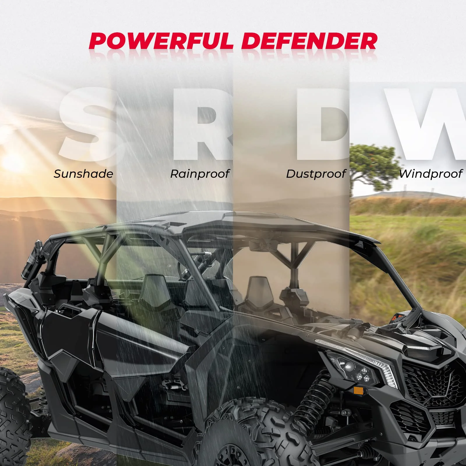 Hard Roof Top for Can-Am Maverick X3 Max, 4PCS Combination - Image 7