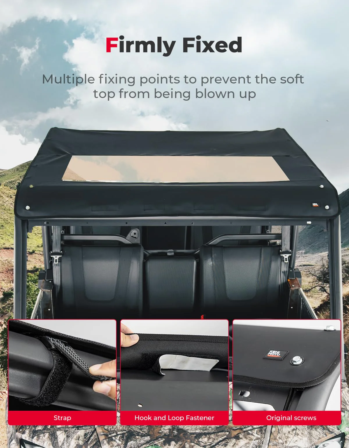 Canvas Tinted Waterproof Soft Roof Top for CFMOTO UForce 1000 XL - Image 6