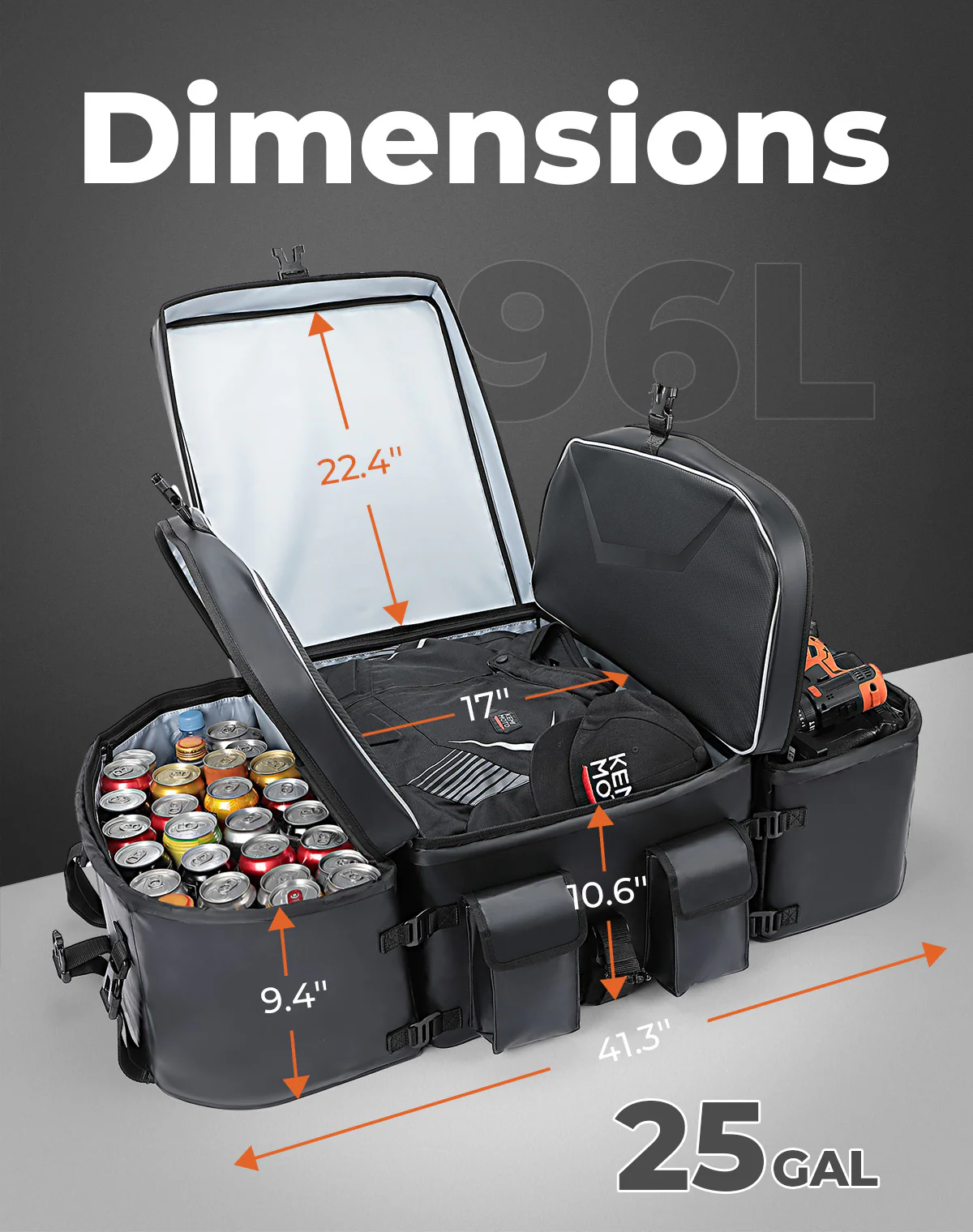 112L Rear Cargo Bag for Can-Am Maverick R 2024+ - Image 2