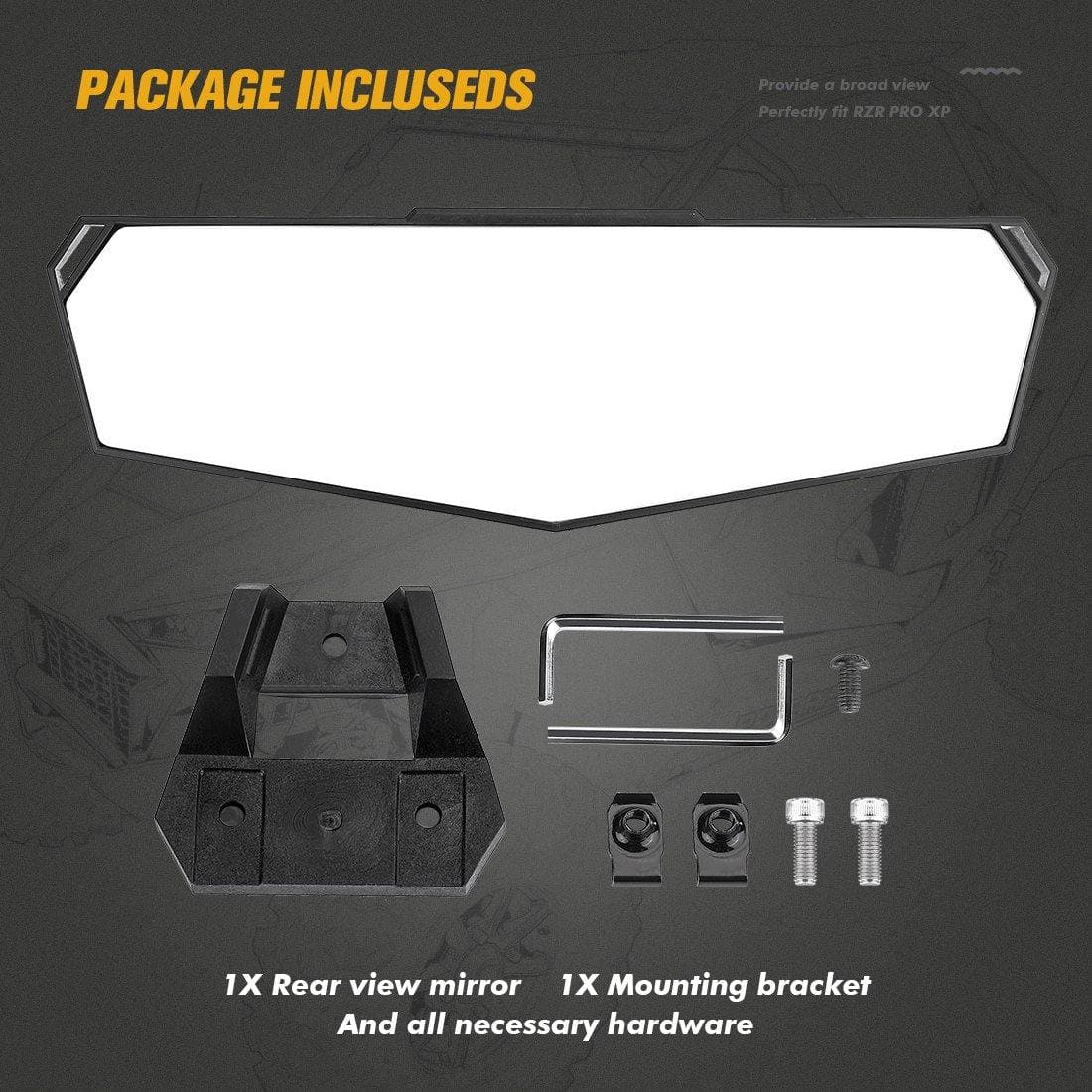 Center Rear View Mirror for Polaris RZR PRO XP 2020-2024 - Image 8
