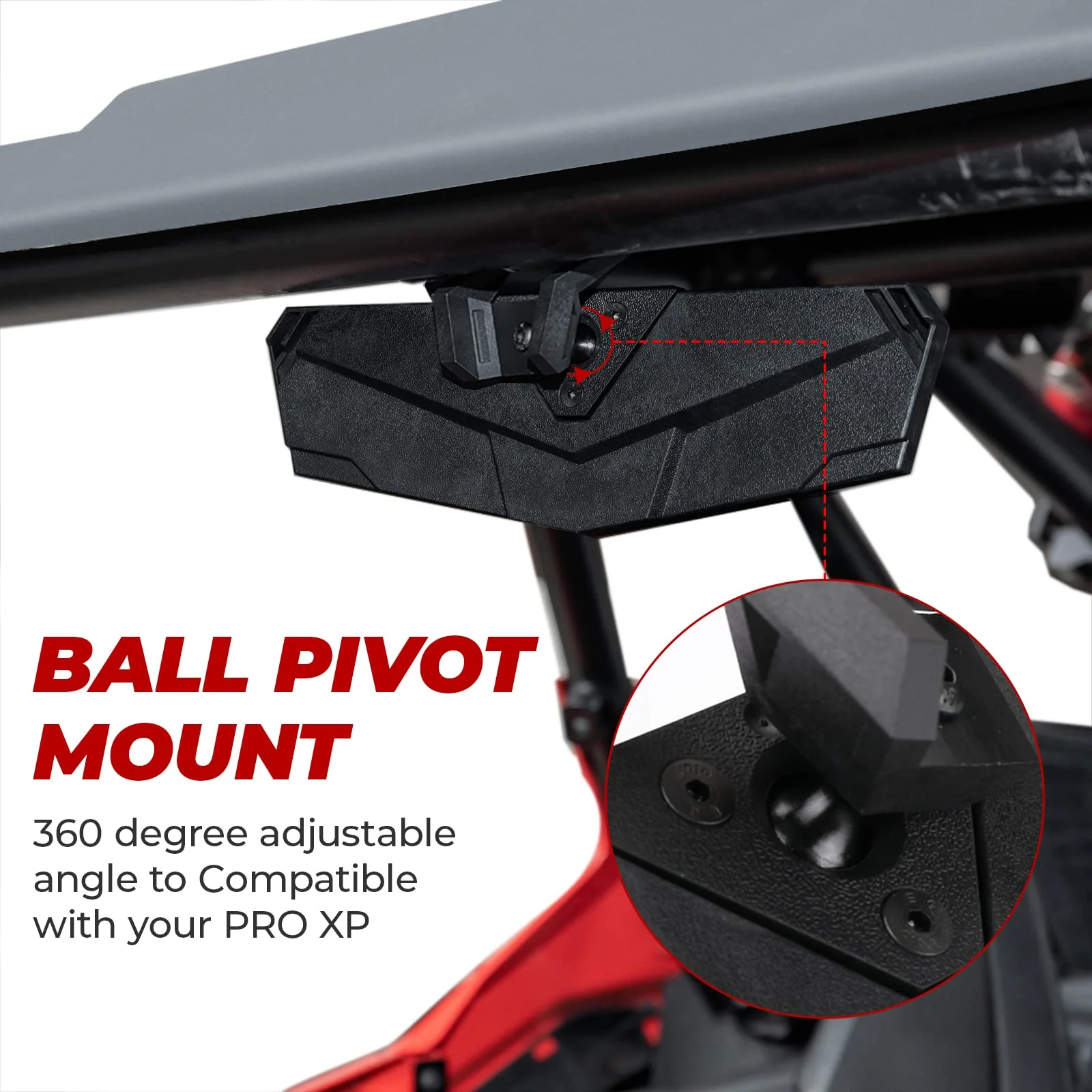Center Rear View Mirror for Polaris RZR PRO XP / 4, Turbo R /4, RZR XP 1000 - Image 3