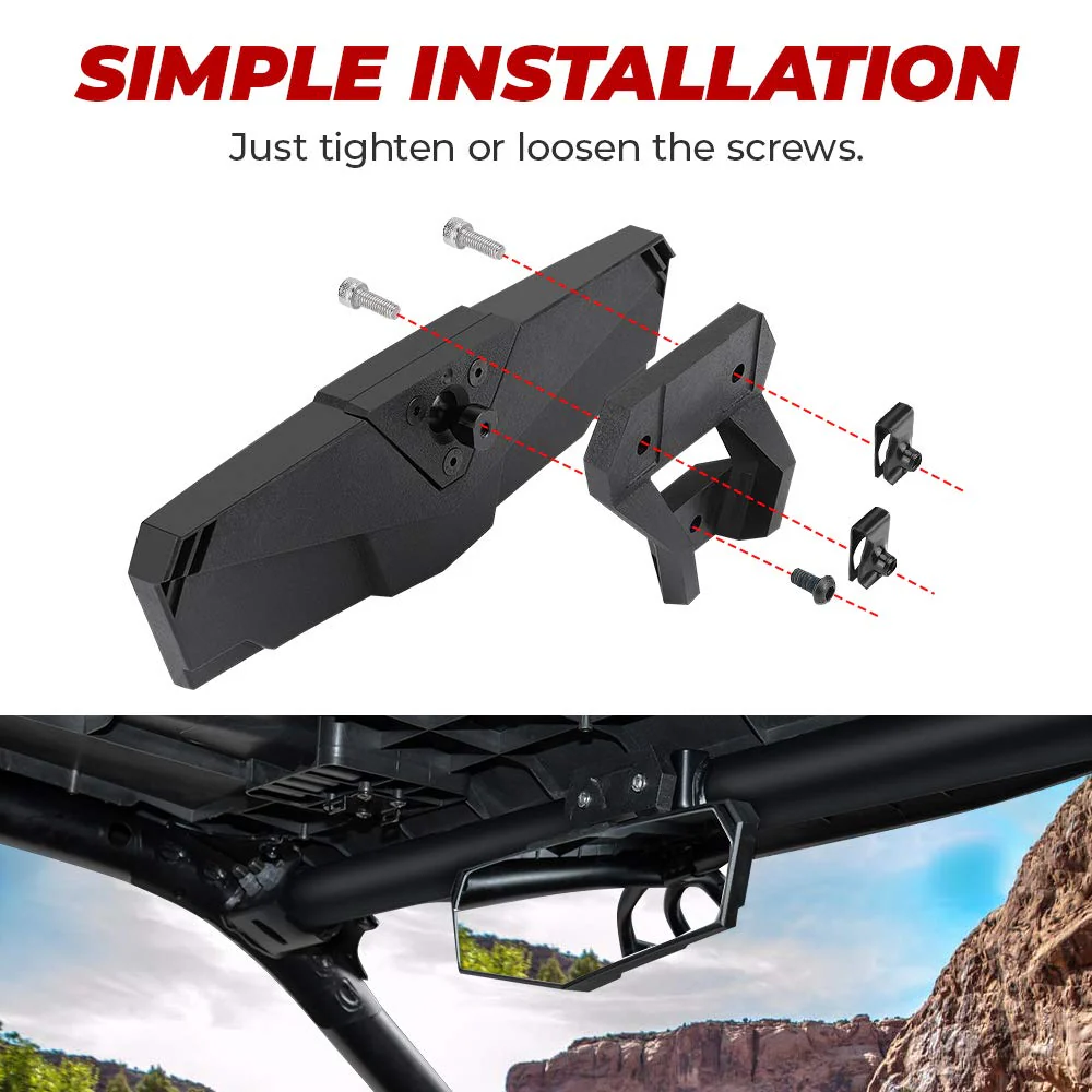 Center Rear View Mirror for Polaris RZR PRO XP / 4, Turbo R /4, RZR XP 1000 - Image 5