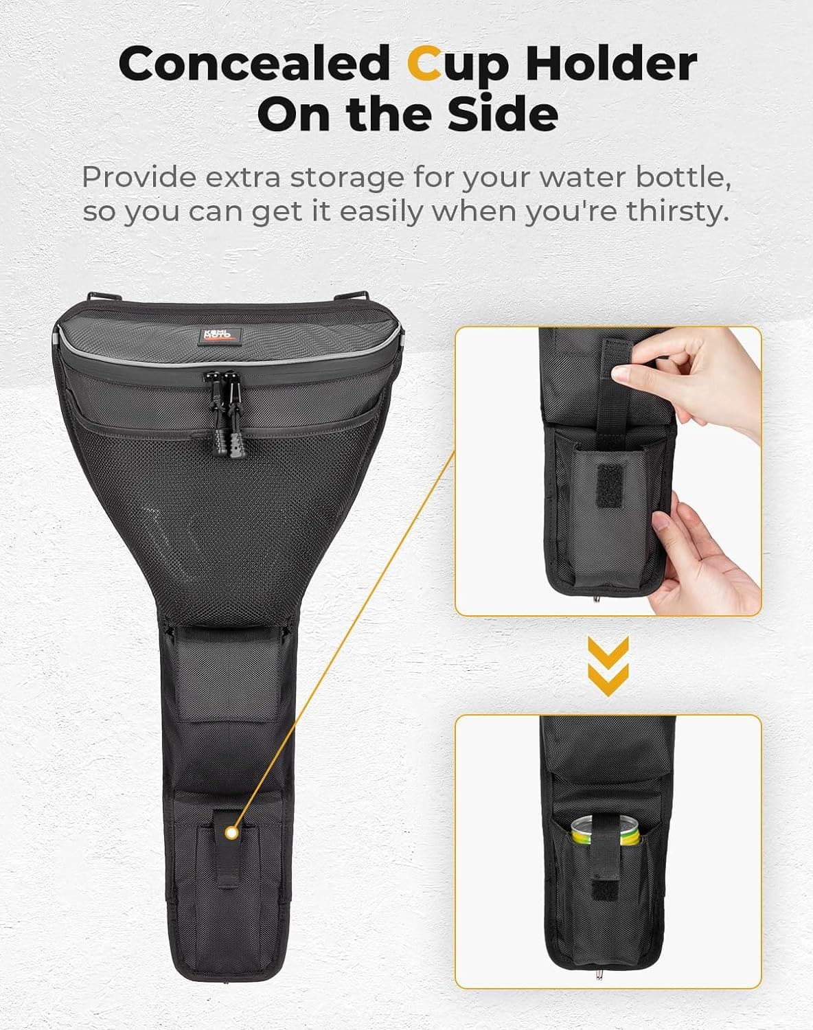 Center Storage Bag with Cup holder for 2024-2025 Polaris RZR XP 1000/ 4 - Image 7
