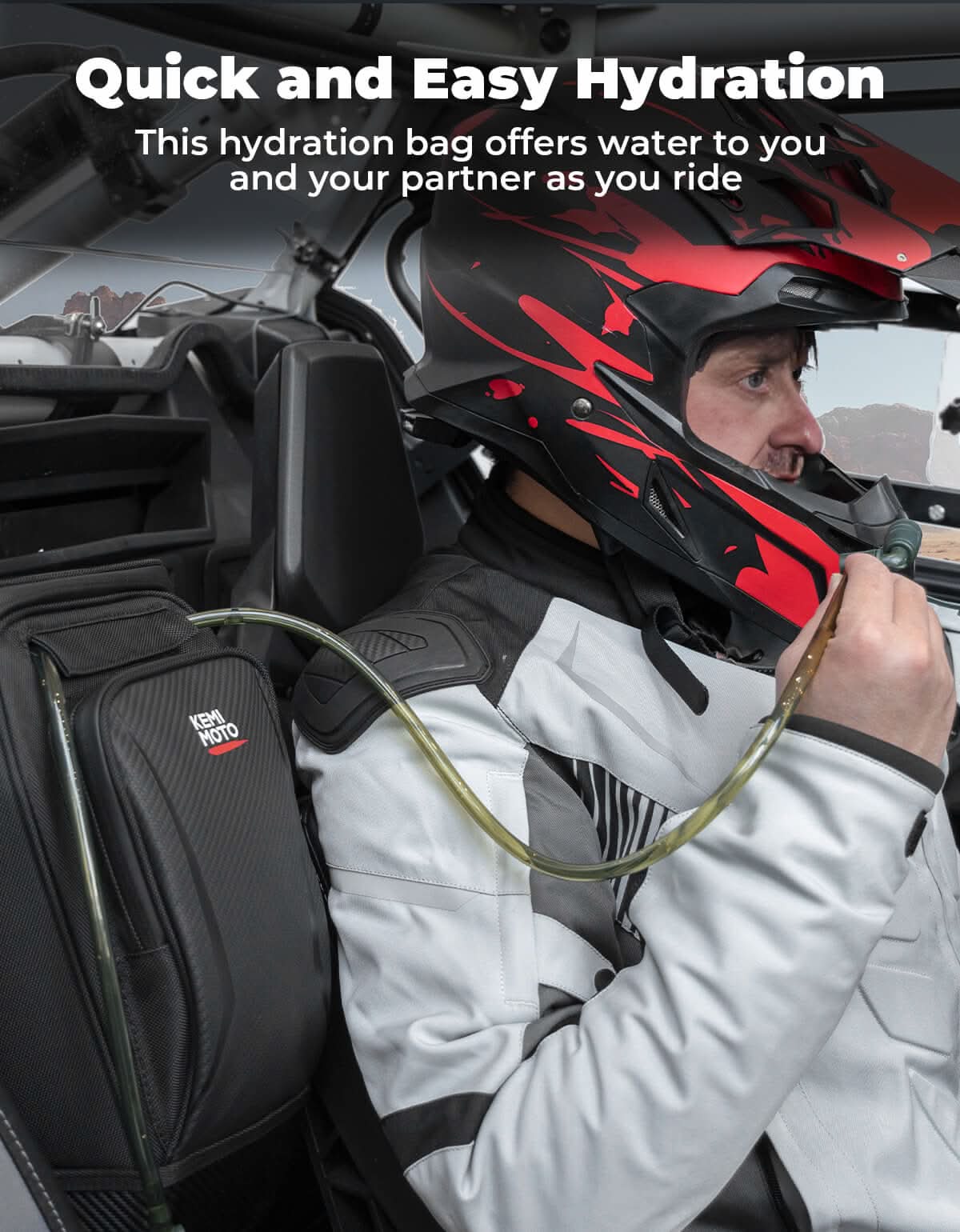 Center Storage Bag with Two Hydration Backpacks for Can-Am Maverick X3 - Image 5