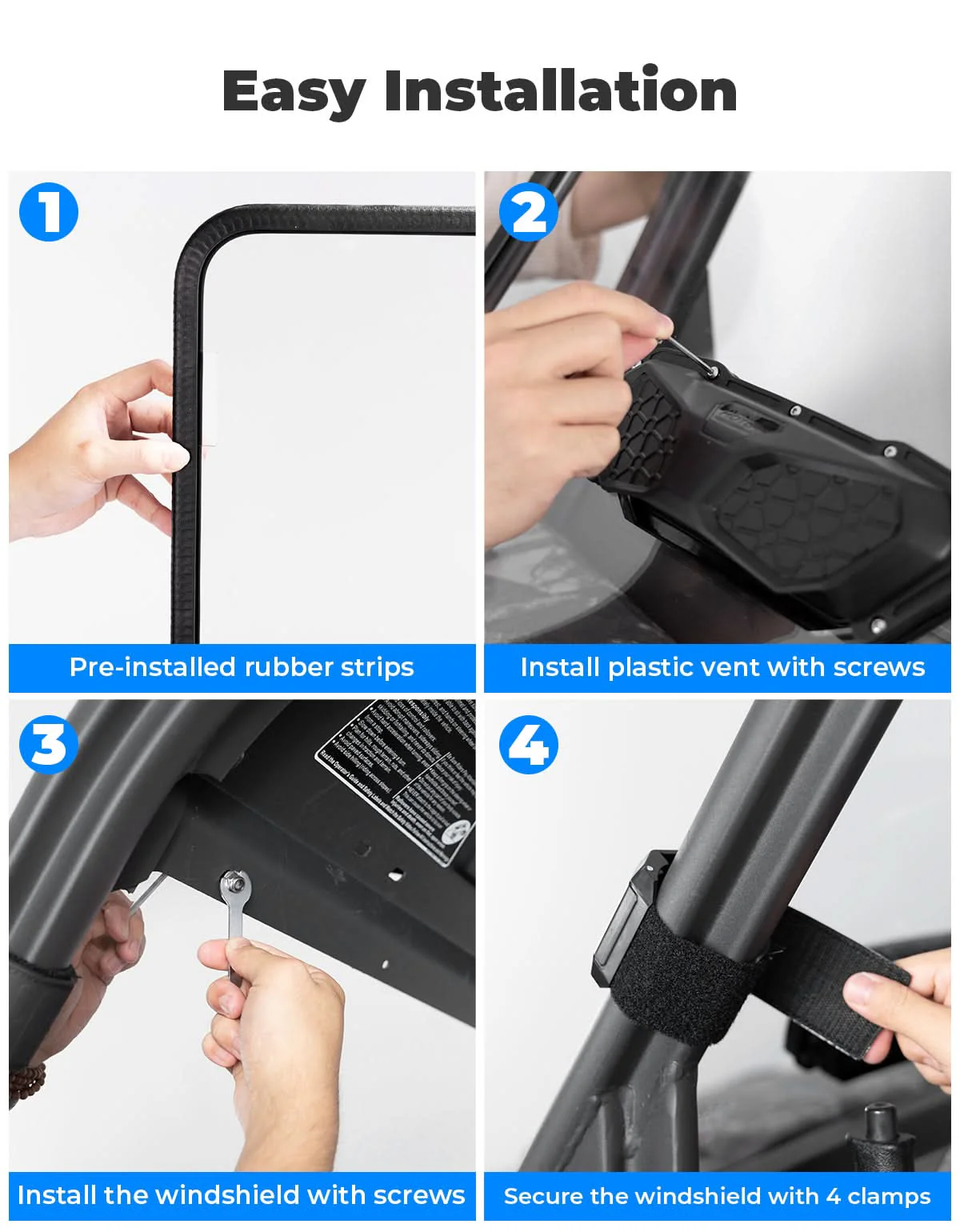 Vented Front Windshield for CFMOTO UFORCE 1000|1000 XL 2022-2026 - Image 4
