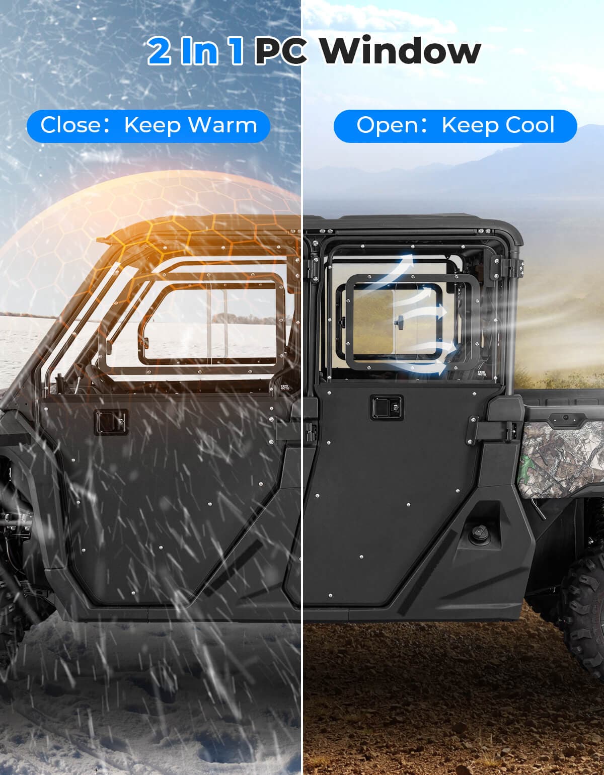 CFMOTO UForce 1000 XL Full Doors with Sliding Window  2022+ - Image 4