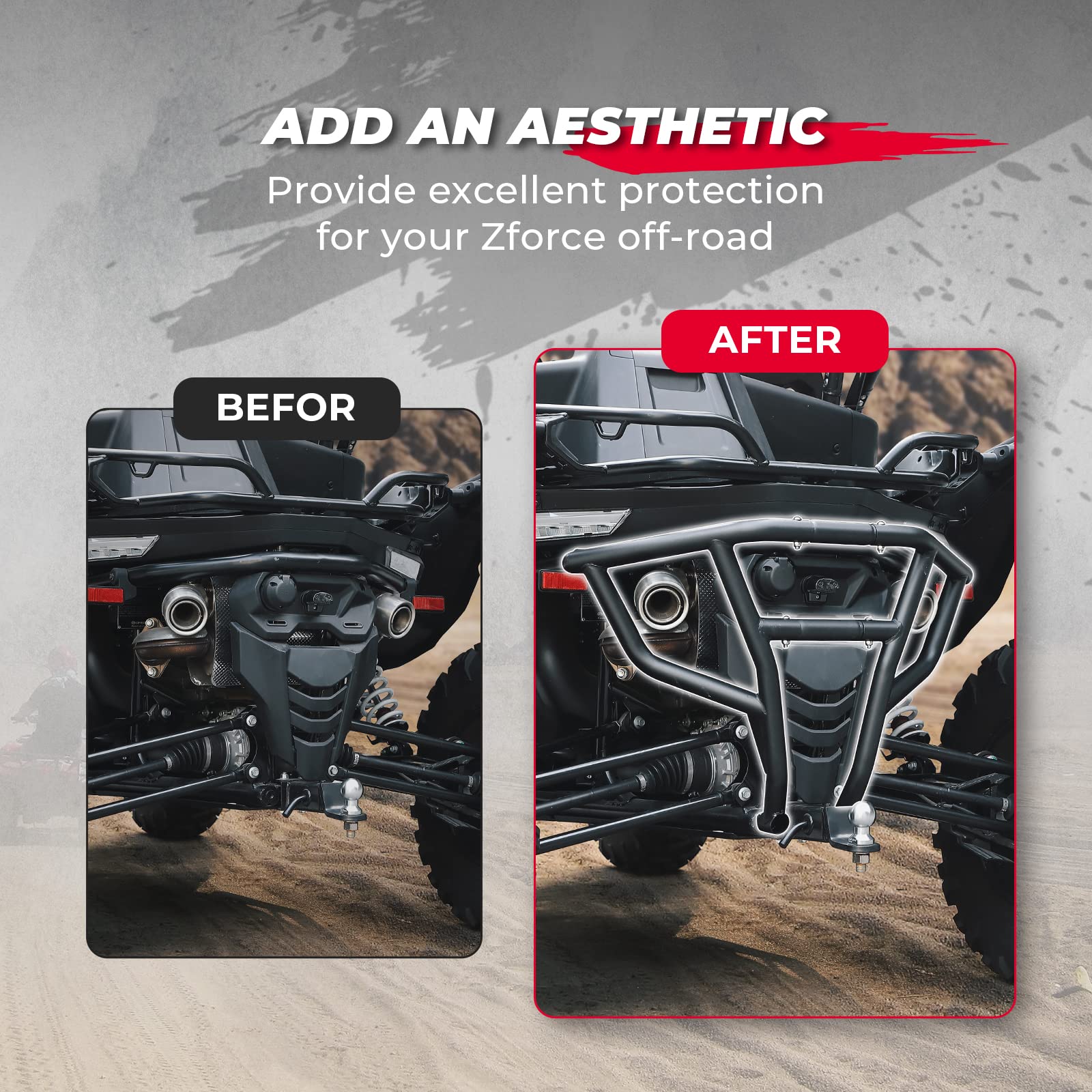 Rear Bumper Brush Guard for CFMOTO ZForce 950 Accessories - Image 3