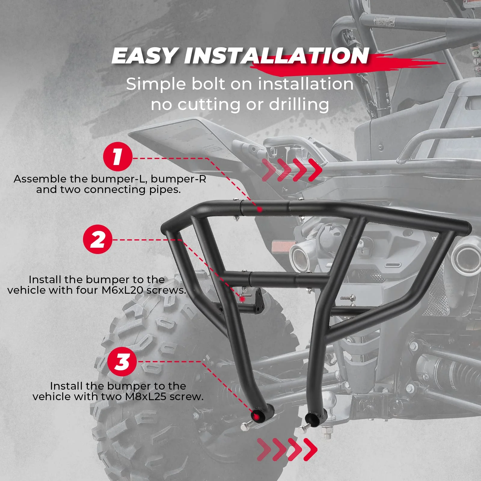 Rear Bumper Brush Guard for CFMOTO ZForce 950 Accessories - Image 6
