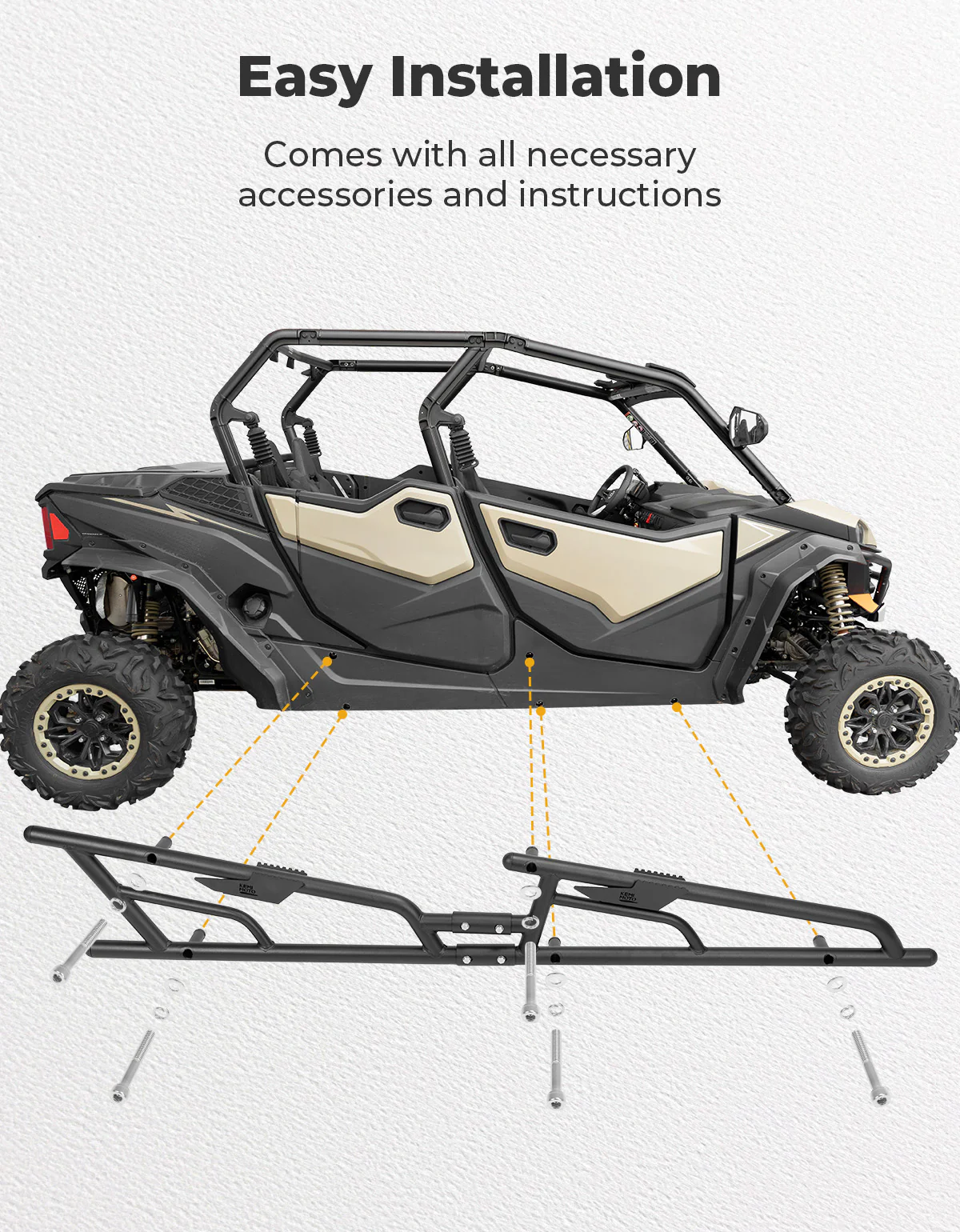 Nerf Bars Rock Sliders with Step Function for CFMOTO ZForce 950 Sport-4 - Image 4