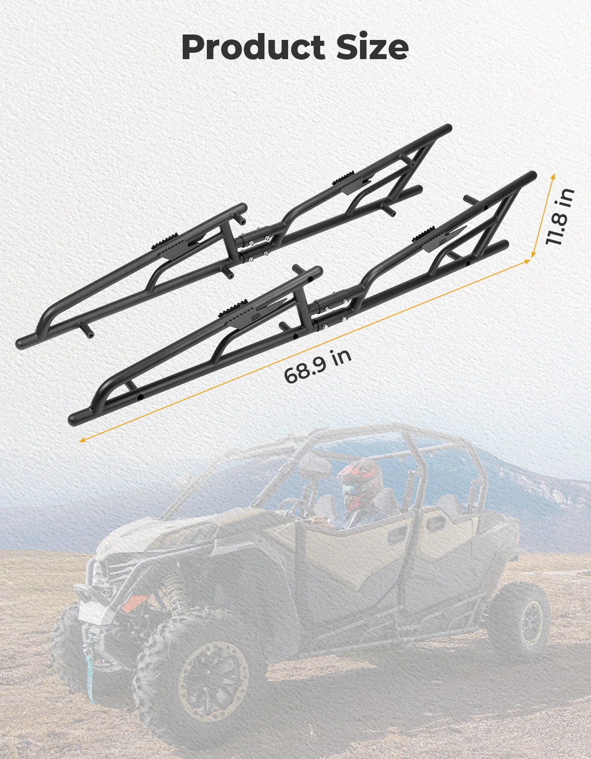 Nerf Bars Rock Sliders with Step Function for CFMOTO ZForce 950 Sport-4 - Image 5