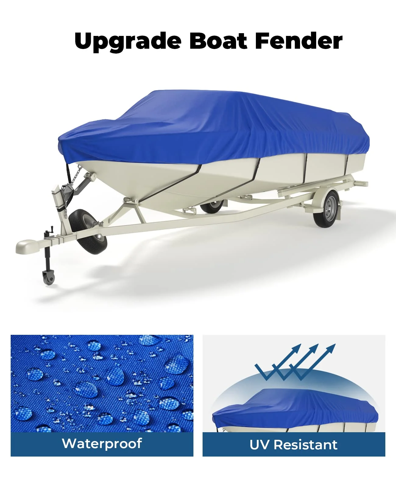 Trailerable Boat Covers 600D, Waterproof Fit V-Hull - Image 10