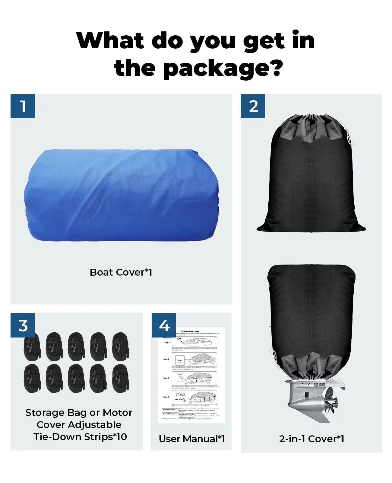 Trailerable Boat Covers 600D, Waterproof Fit V-Hull - Image 12