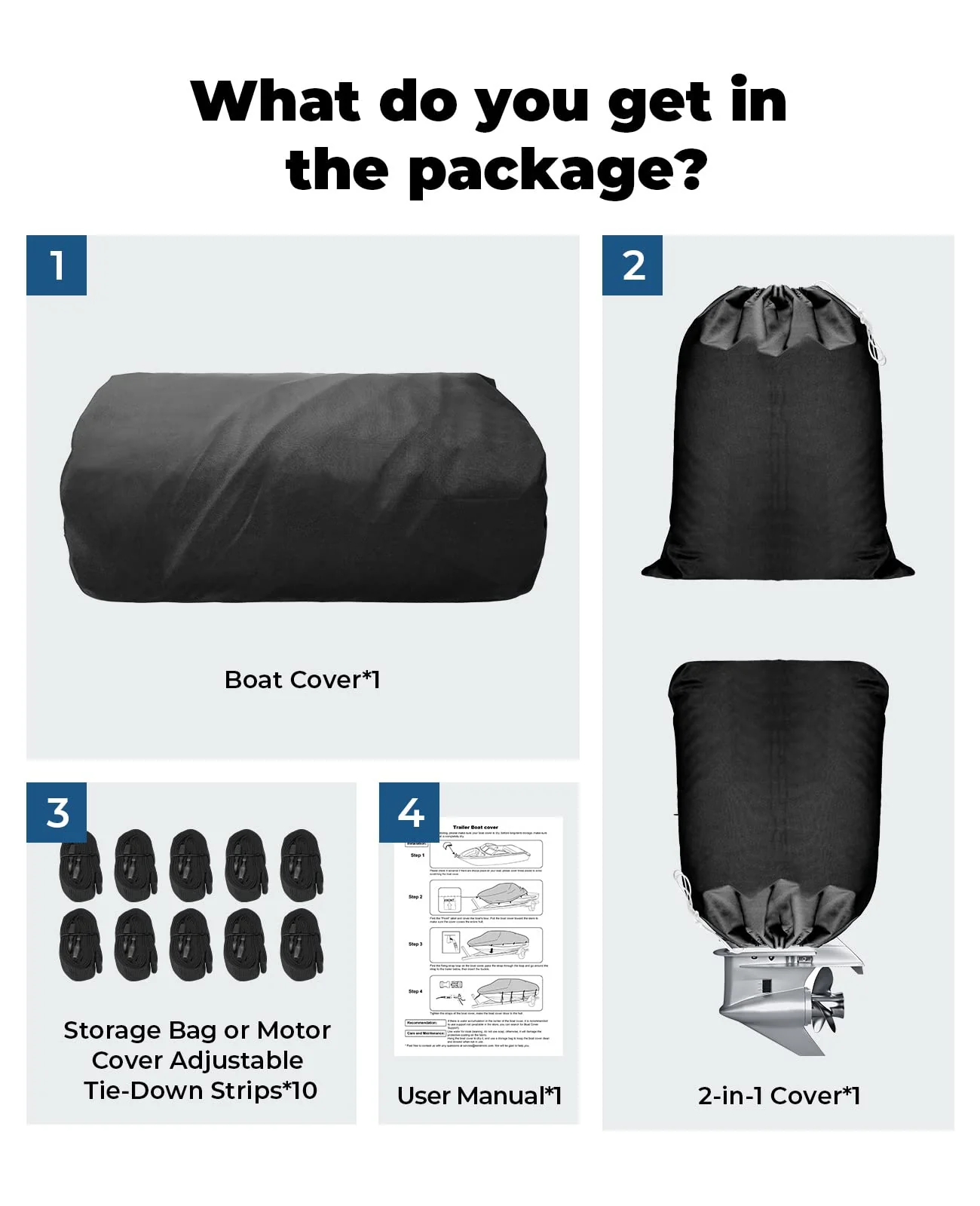 Trailerable Boat Covers 600D, Waterproof Fit V-Hull - Image 6