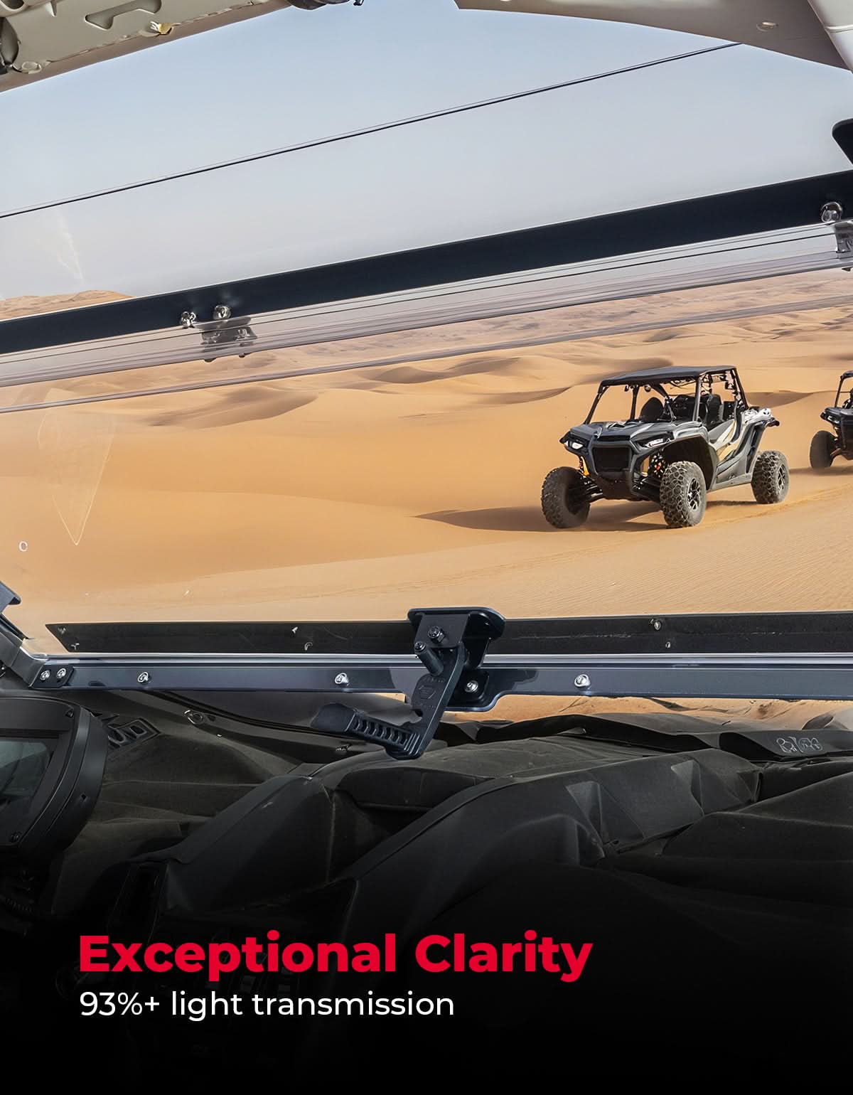 Clear 3-in-1 Front Flip Windshield for Can-Am X3 & X3 Max – Hard-Coated 1/4" Polycarbonate, Scratch Resistant - Image 4