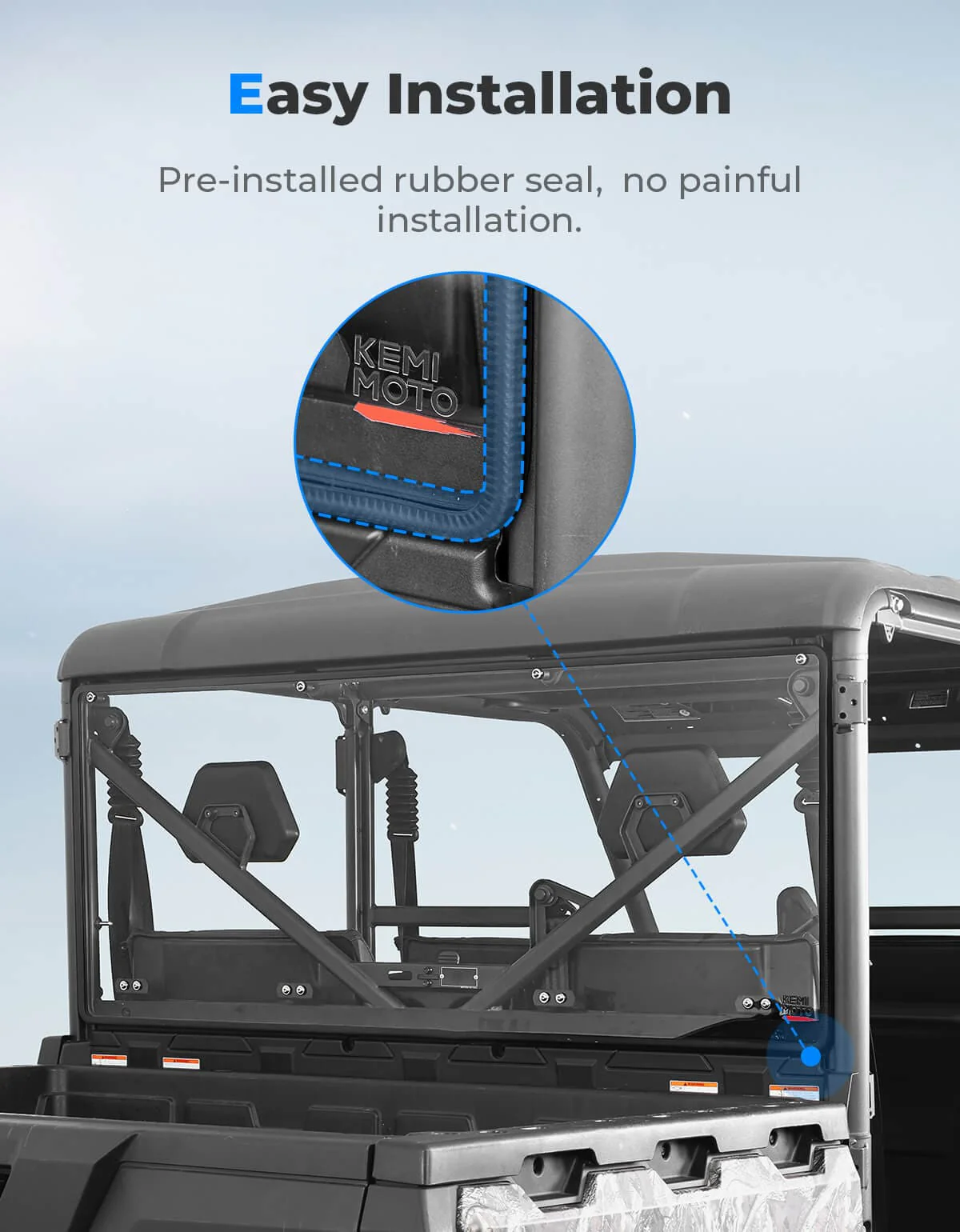Clear Rear Windshield 2-Sided Hard Coated for CFMOTO UFORCE 1000/1000XL - Image 2