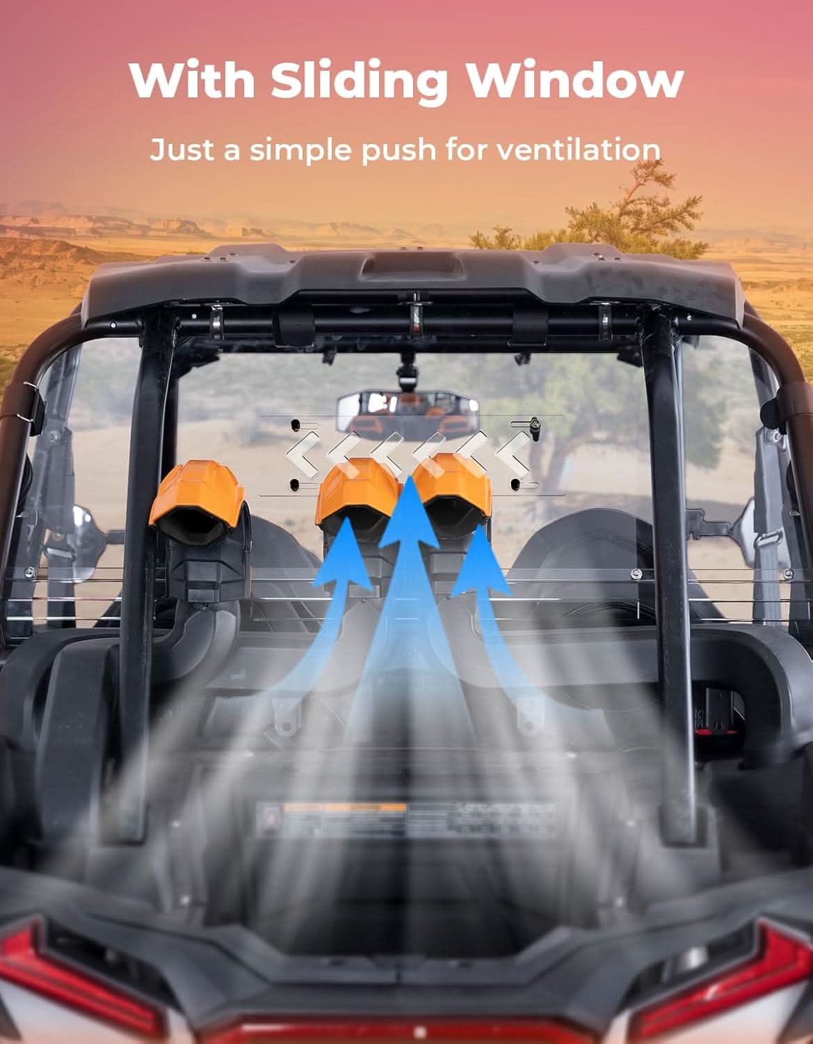 Clear Windshield with Vented Window for Polaris RZR XP 1000 & XP4 1000 (2014–2023) - Image 2