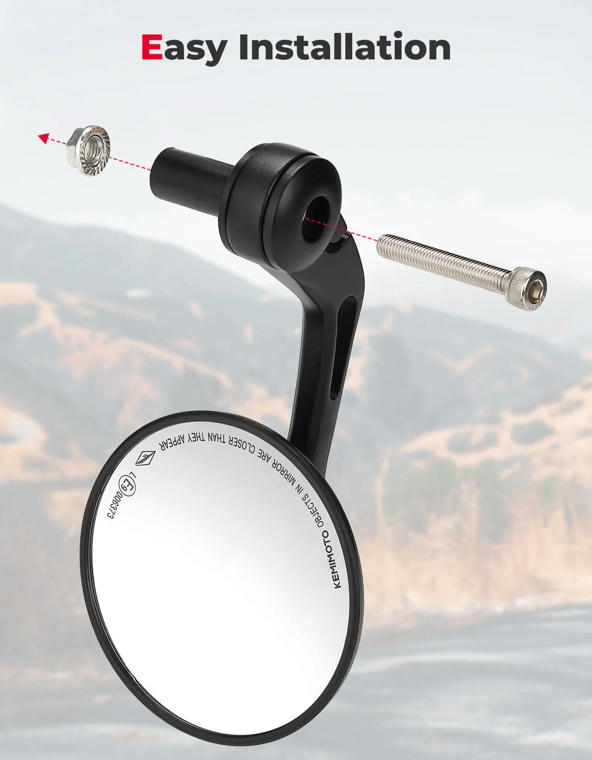 CNC Aluminium Motorcycle Rearview Mirrors for 16.5-19mm Handlebar - Image 3