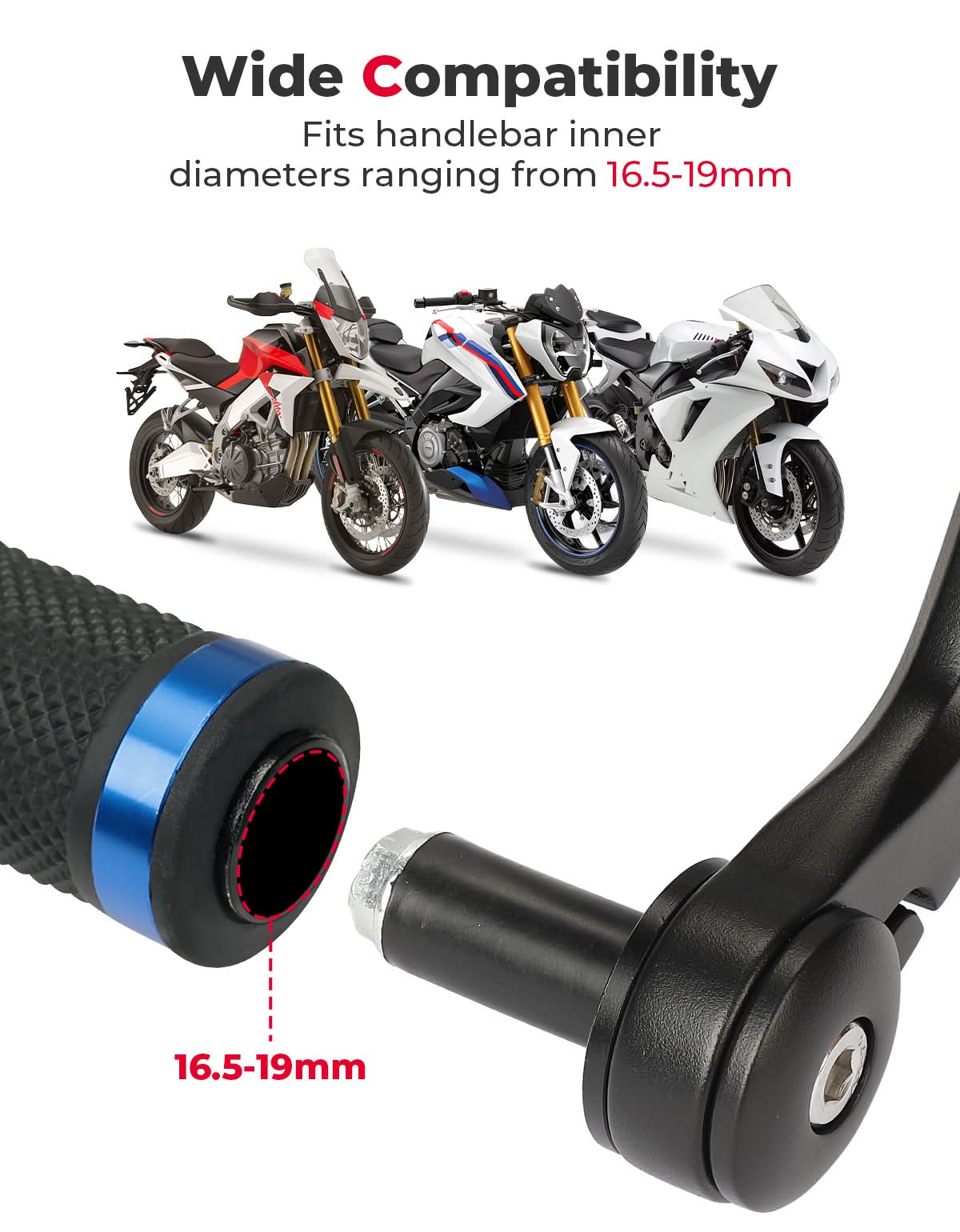 CNC Aluminium Motorcycle Rearview Mirrors for 16.5-19mm Handlebar - Image 4