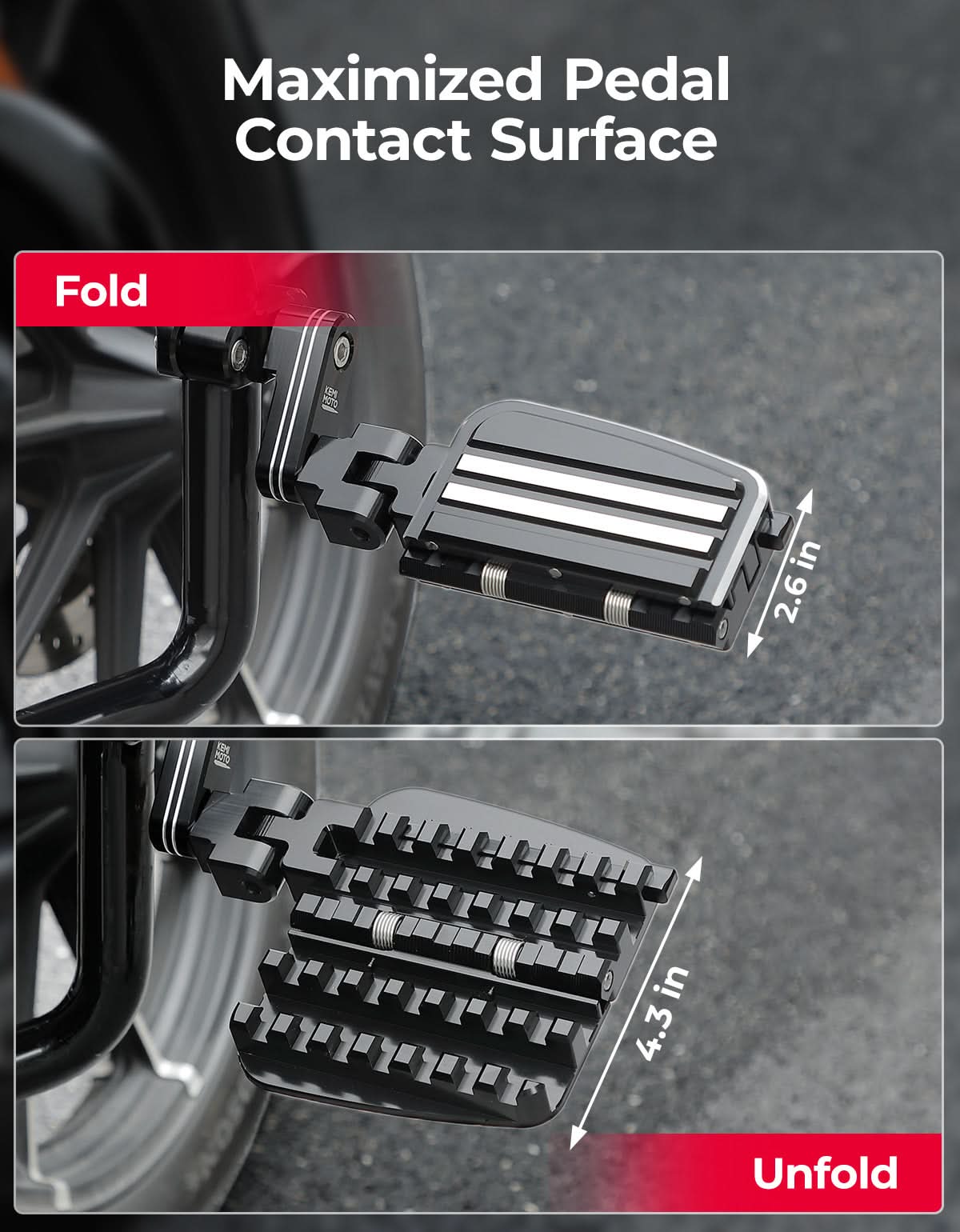 CNC Highway Pegs For 1.25" Motorcycle Engine Guard - Image 4