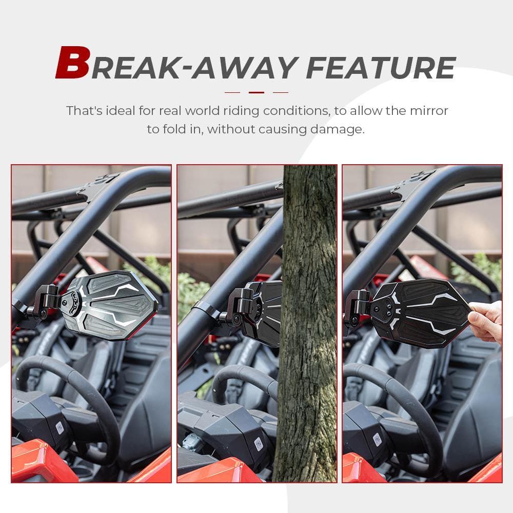UTV 1.65"-2" Rear View Mirror & 1.6"-2" Round Tube Side Mirror - Image 11