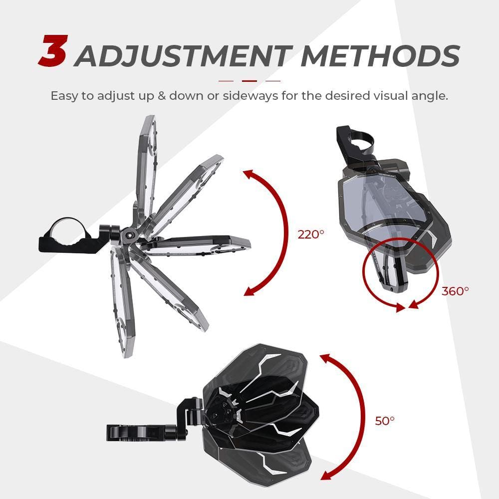UTV 1.65"-2" Rear View Mirror & 1.6"-2" Round Tube Side Mirror - Image 14